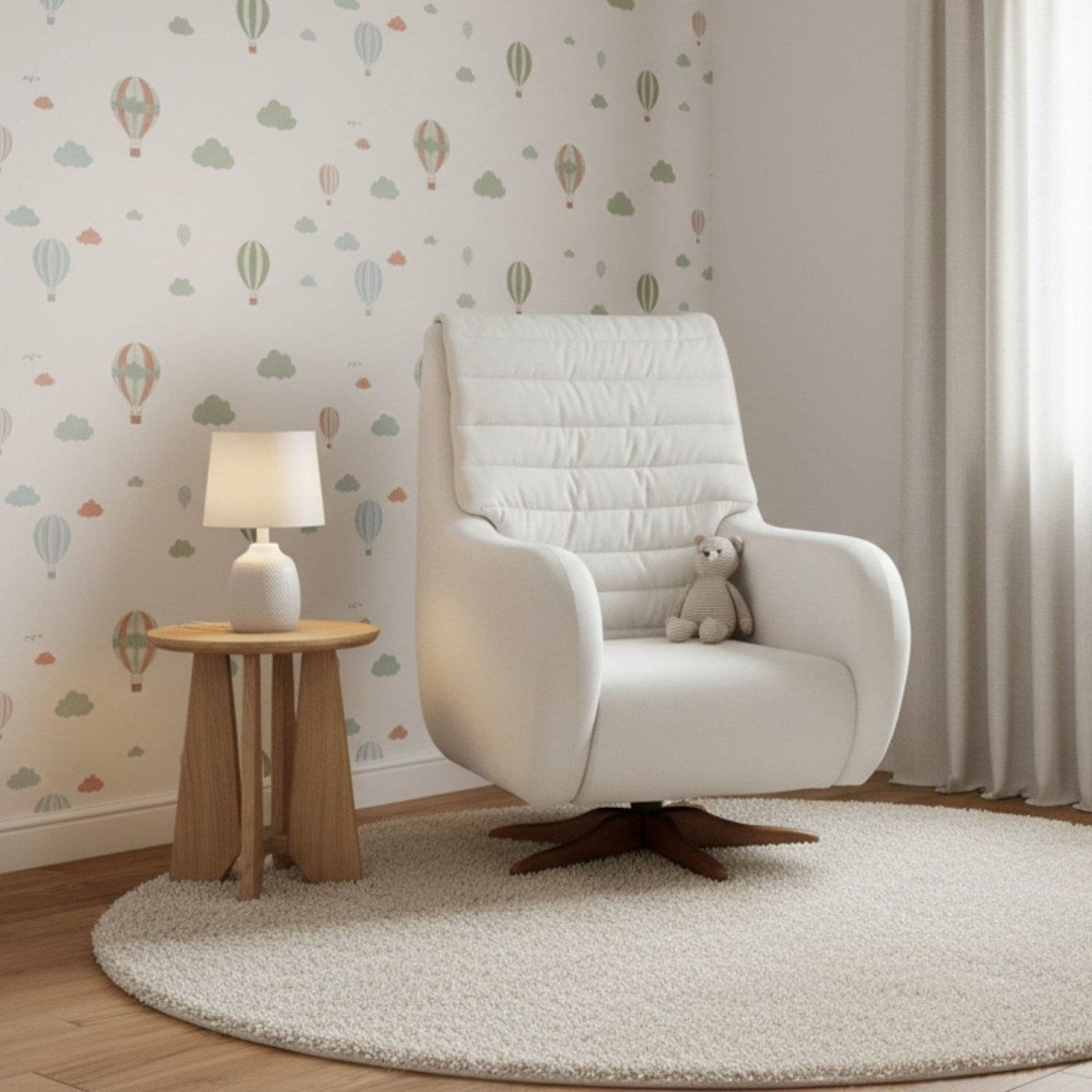 Poltrona De Amamentação Giratória E Balanço Zen Branco