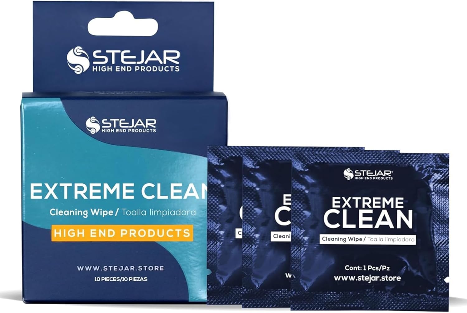 Toallas De Limpieza Stejar Extreme Clean Paquete De 10 Con 70% De Alcohol Isopropílico