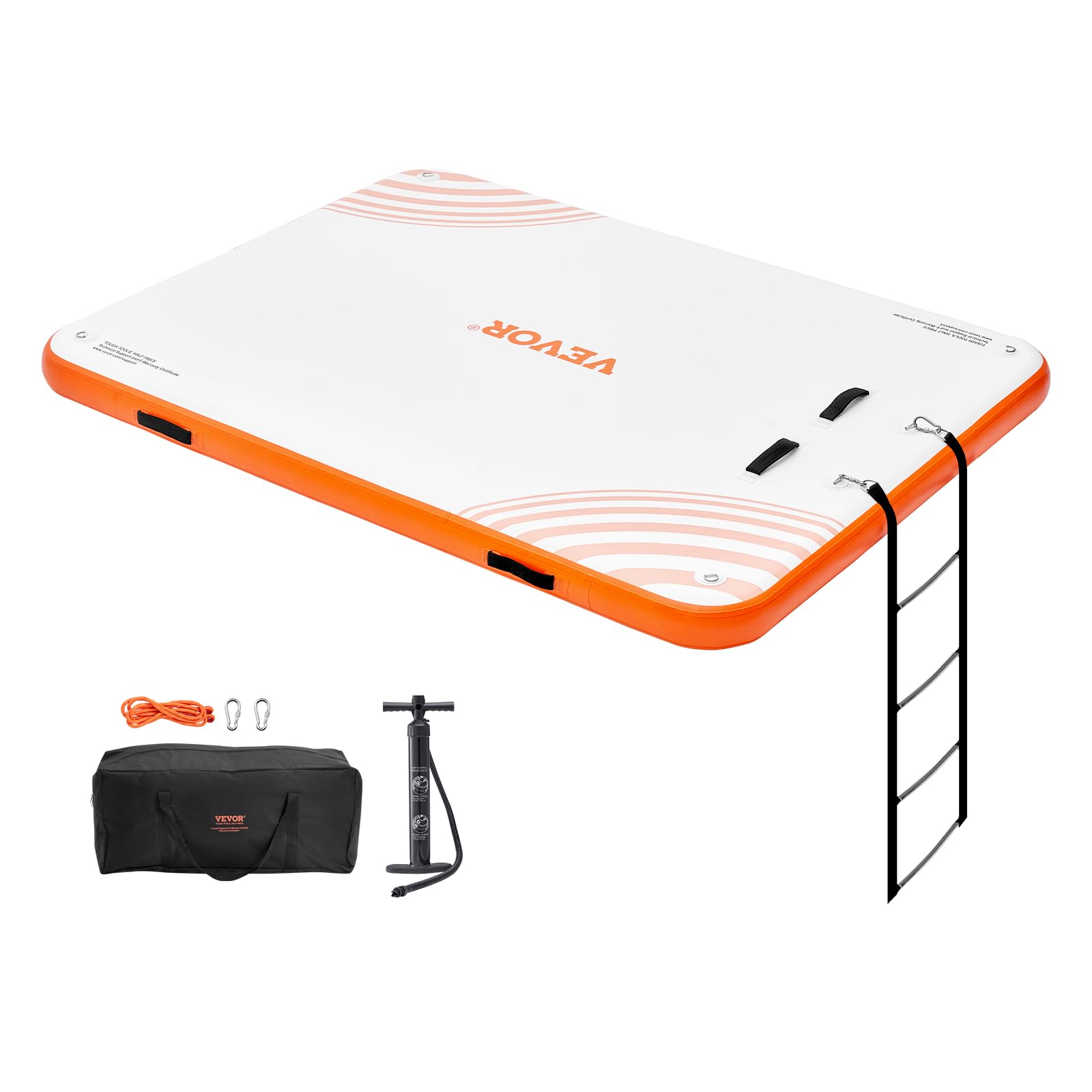 Doca Flutuante Inflável Vevor 8 X 6 Pés Com Escada E Bolsa