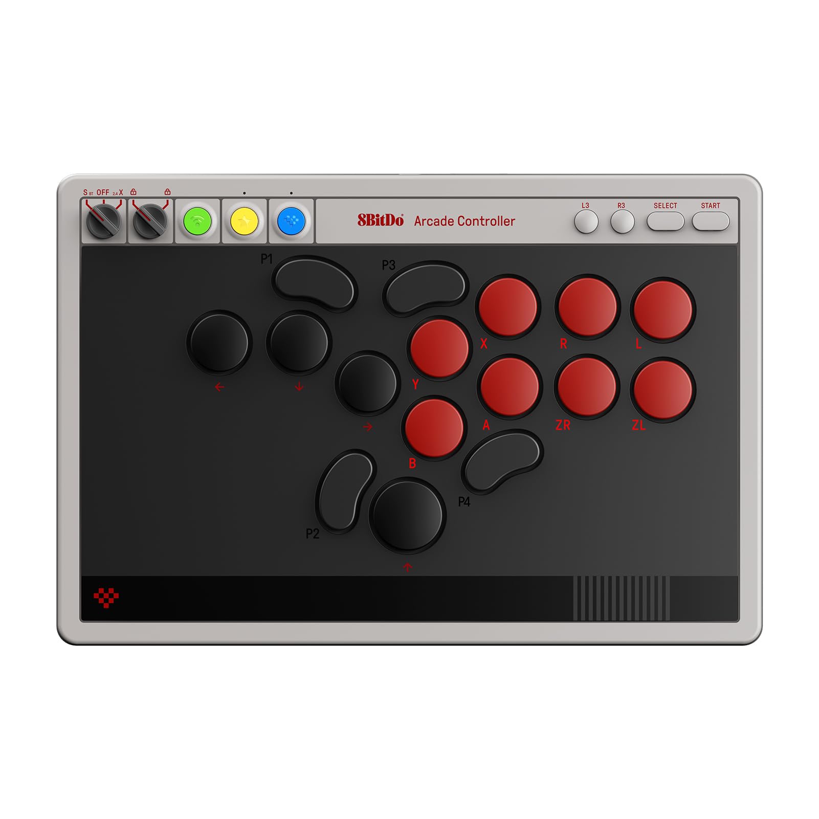 Controlador Arcade 8BitDo Bluetooth 2.4G Com Cable Para Switch E PC