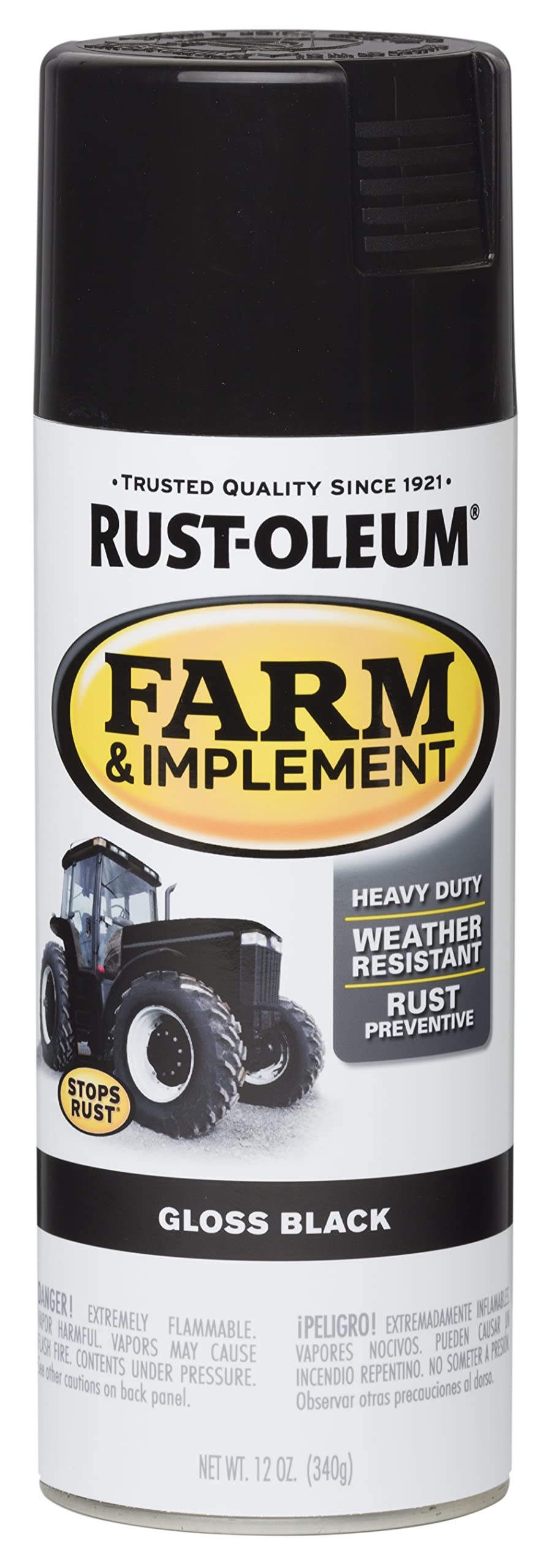 Tinta Spray Rust-oleum 340g Gloss Black Farm Use