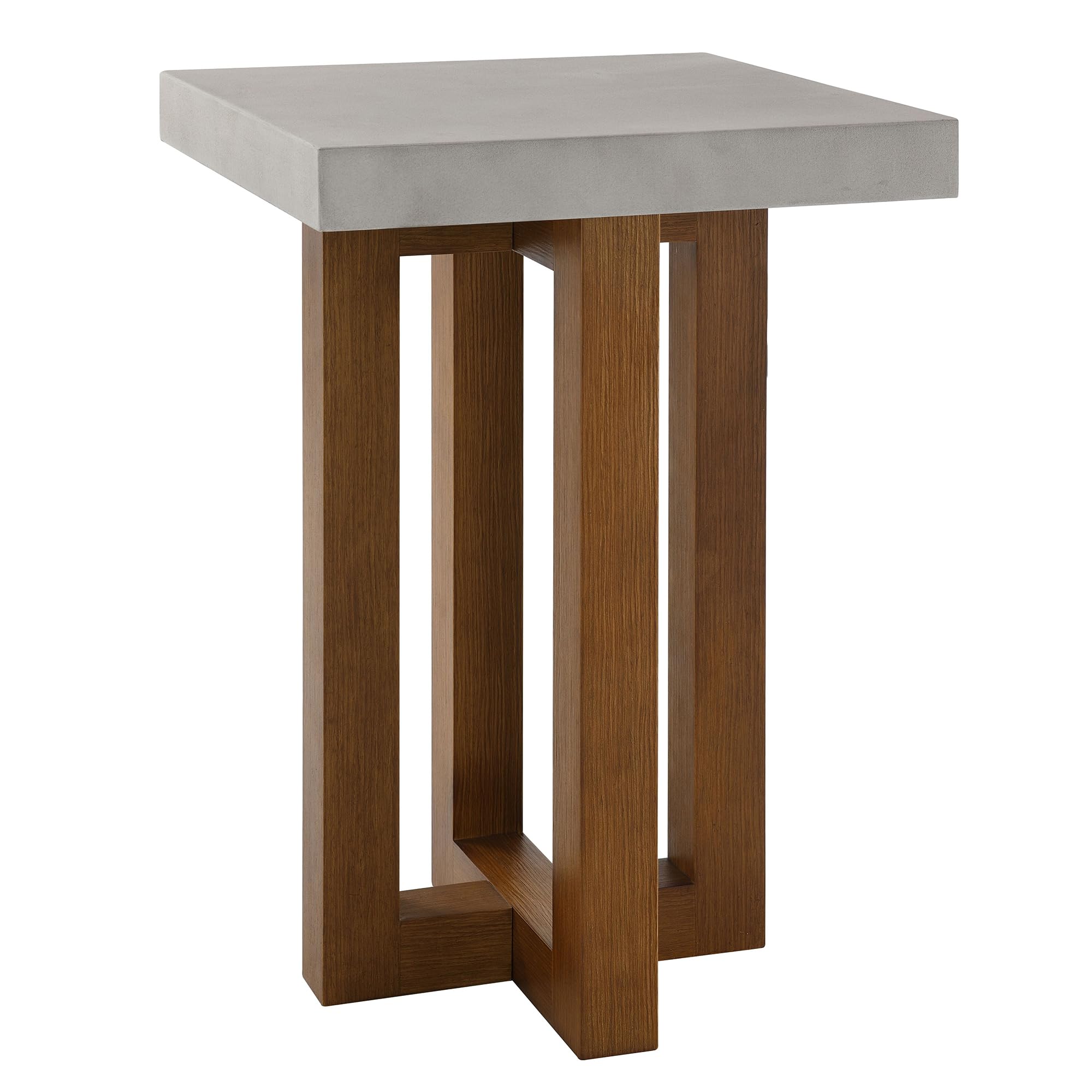 Mesa Auxiliar Acme Keven En Madera Compuesta Con Acabado Nogal/gris