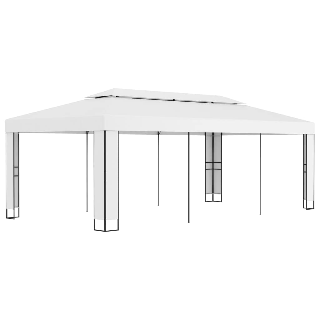 Gazebo Casafoyer Con Doble Techo 3x6 M Blanco