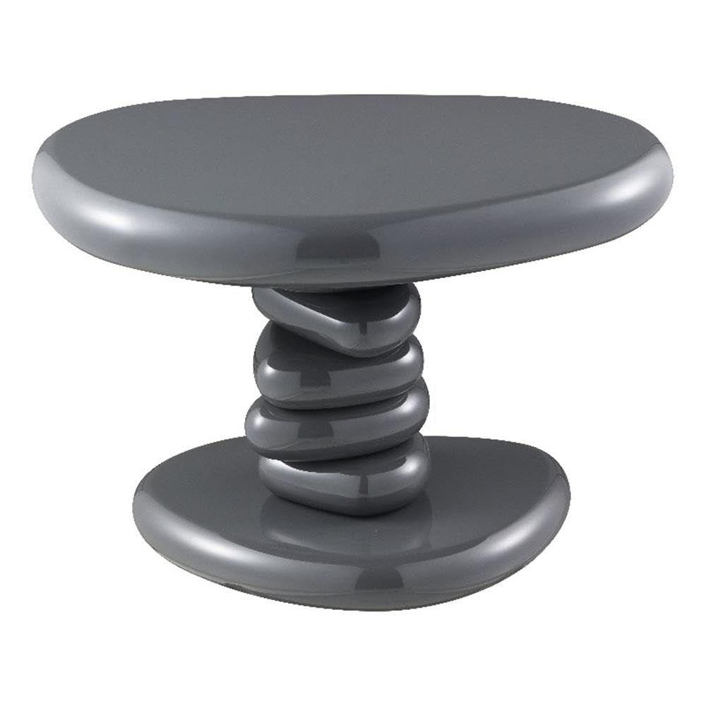 Mesa Auxiliar Acme Charlene Con Acabado Gris Alto Brillo