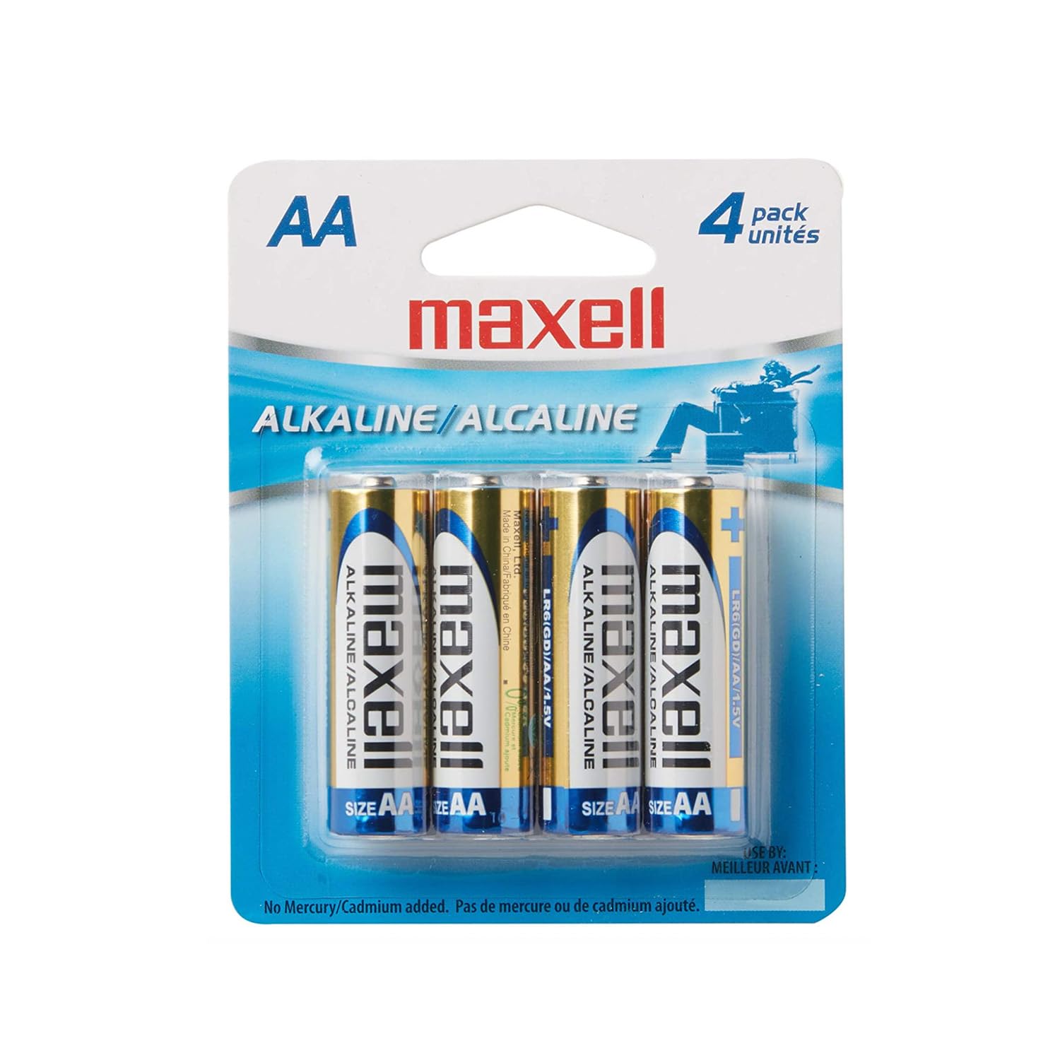 Batería Alcalina Aa Maxell 723465 1.5v De Larga Duración Paquete De 4