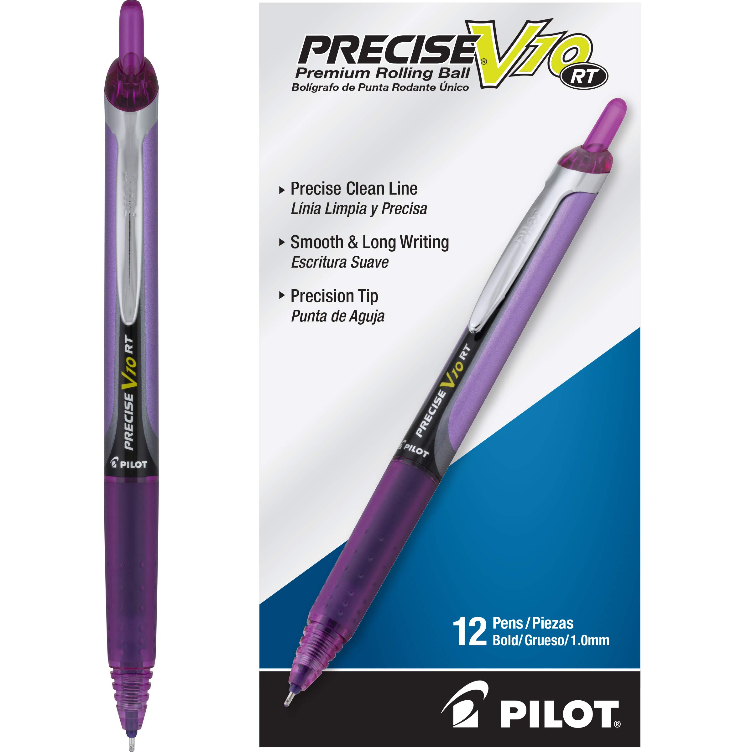 Pen Pilot Precise V10 Rt Recarregável E Retrátil Roxo De 1 Mm