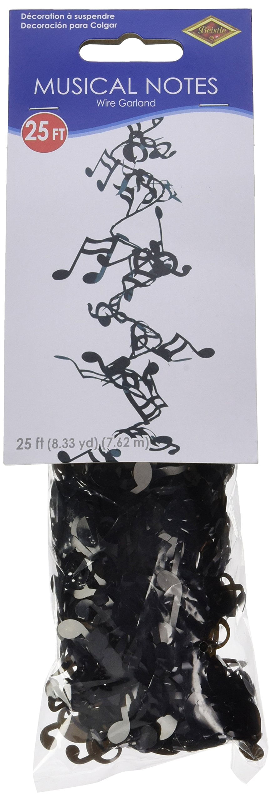Notas Musicais Garland Beistle Black De 25 Pés De Comprimento