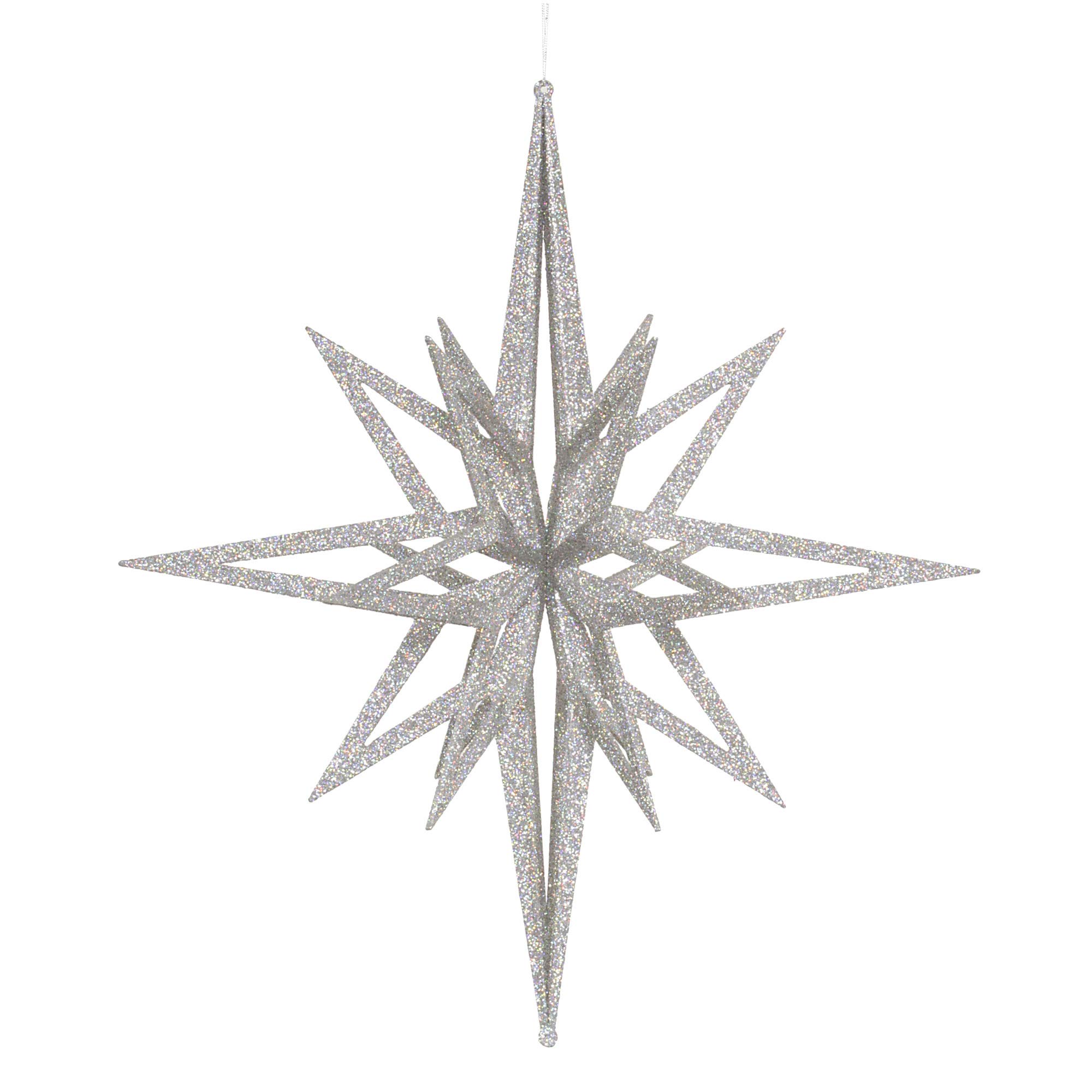 Topper De Árvore De Natal Vickerman 24 Cm Silver Iridescent Star