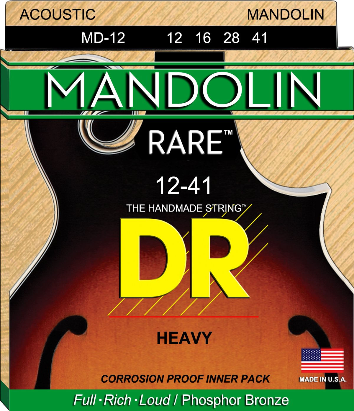 Cordas De Bandolim Dr Strings Phosphor Bronze Heavy 12-41