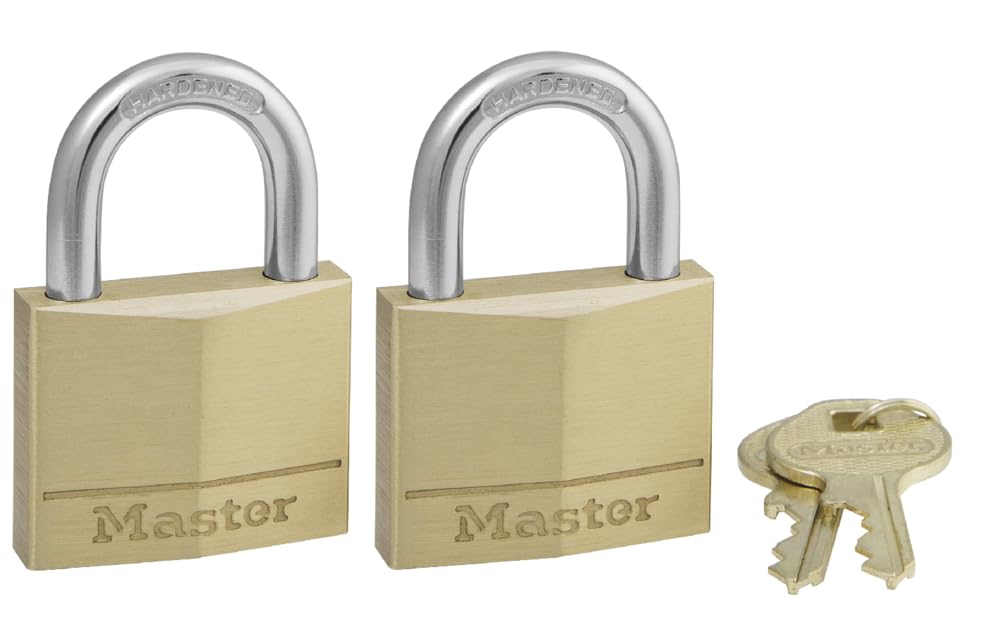 Cadeado Master Lock 140t Em Latão Sólido Com Chave, Pacote Com 2