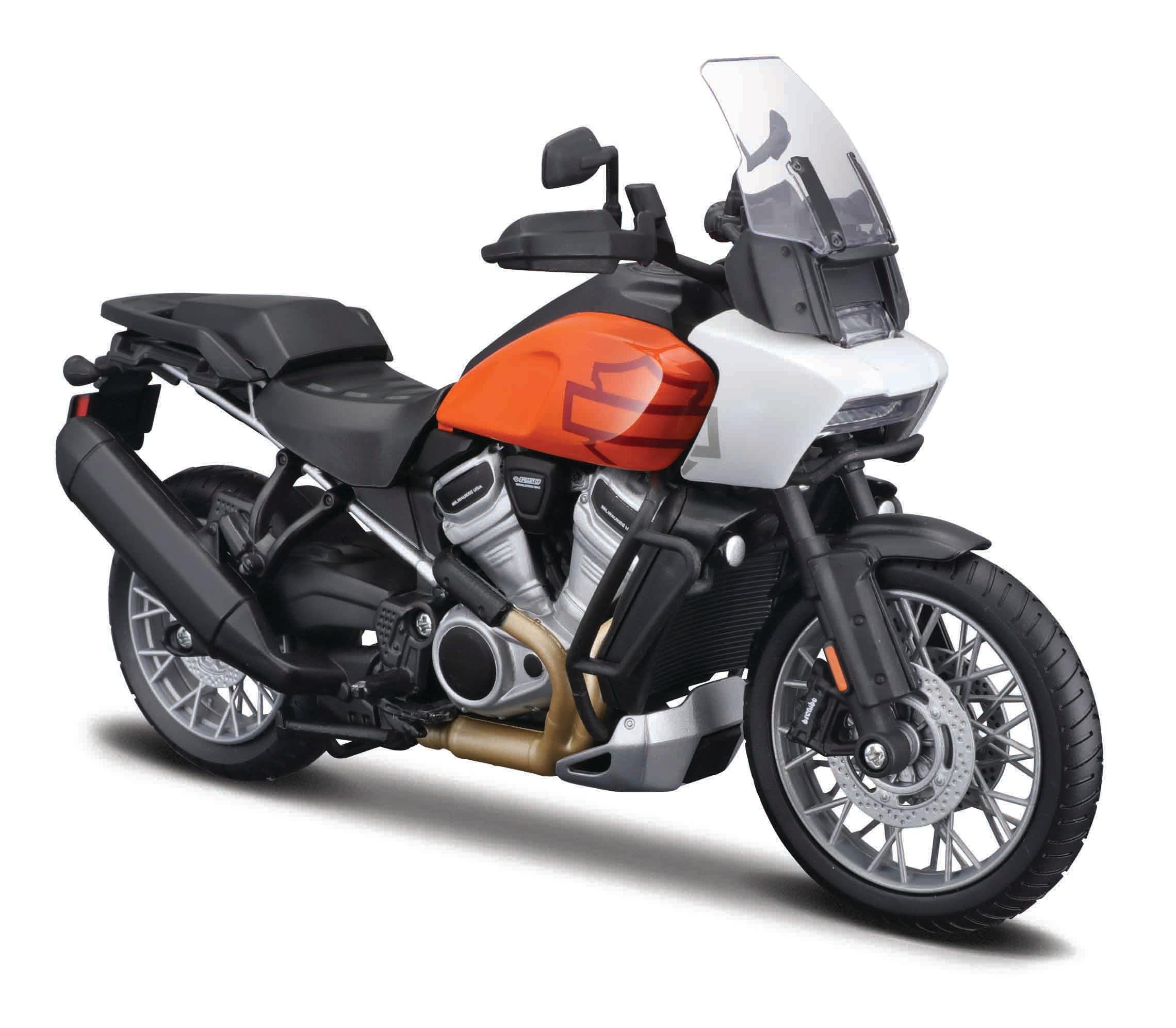 Motocicleta Maisto H-d 2021 Pan America Escala 1:12 Laranja/preto/branco