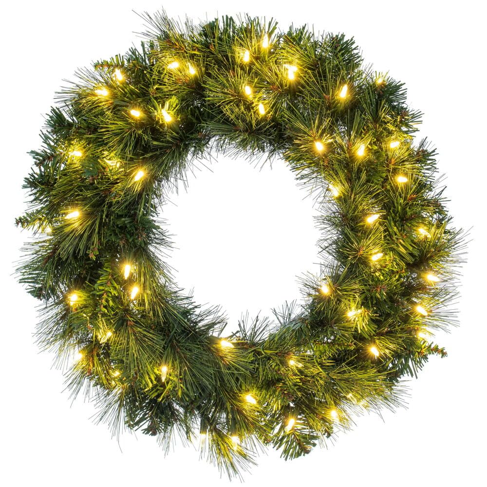 Corona Artificial Vickerman Brighton Pine De 61 Cm Con Luces Led