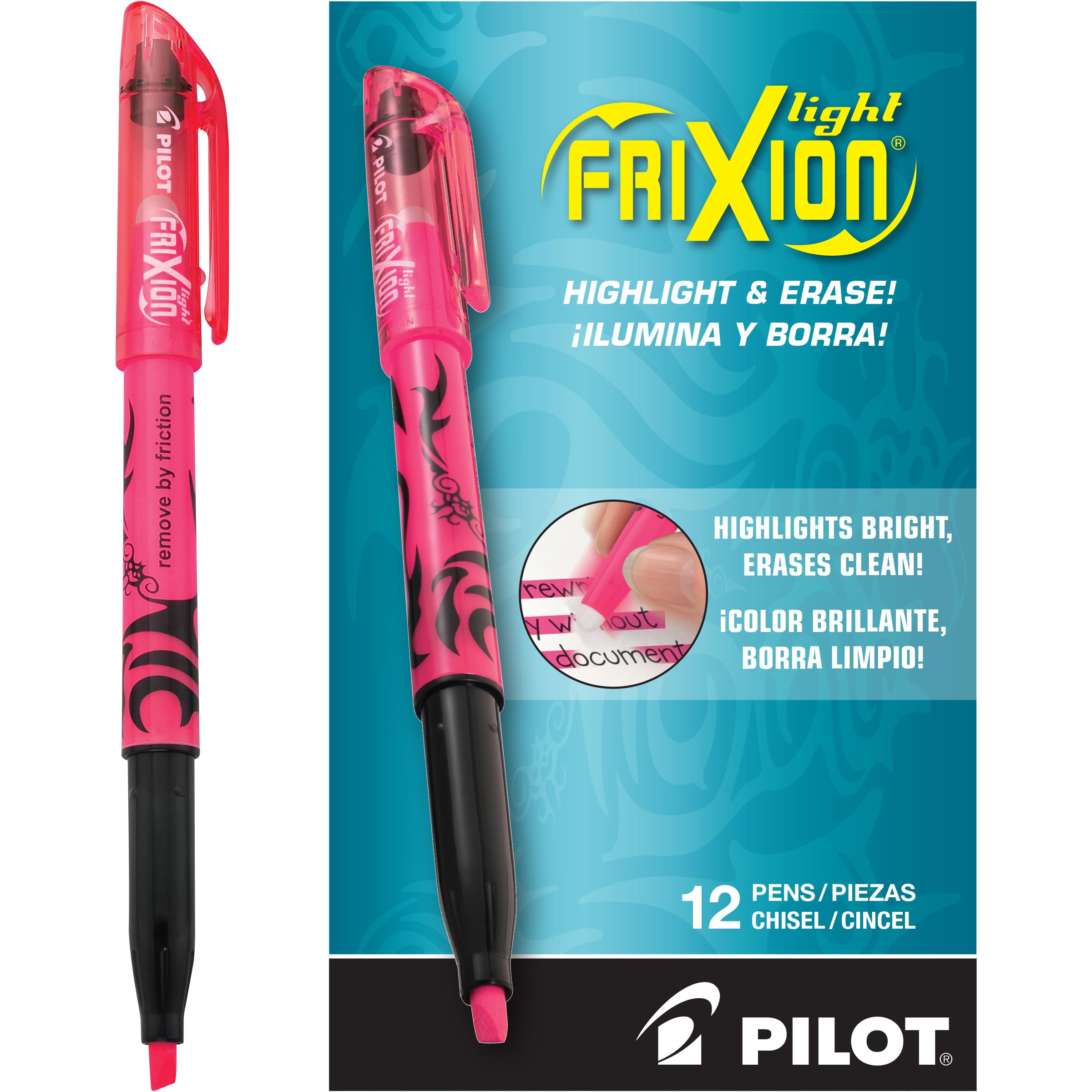 Pacote Com 12 Pontas De Cinzel Apagáveis Highlighters Pilot Frixion Light