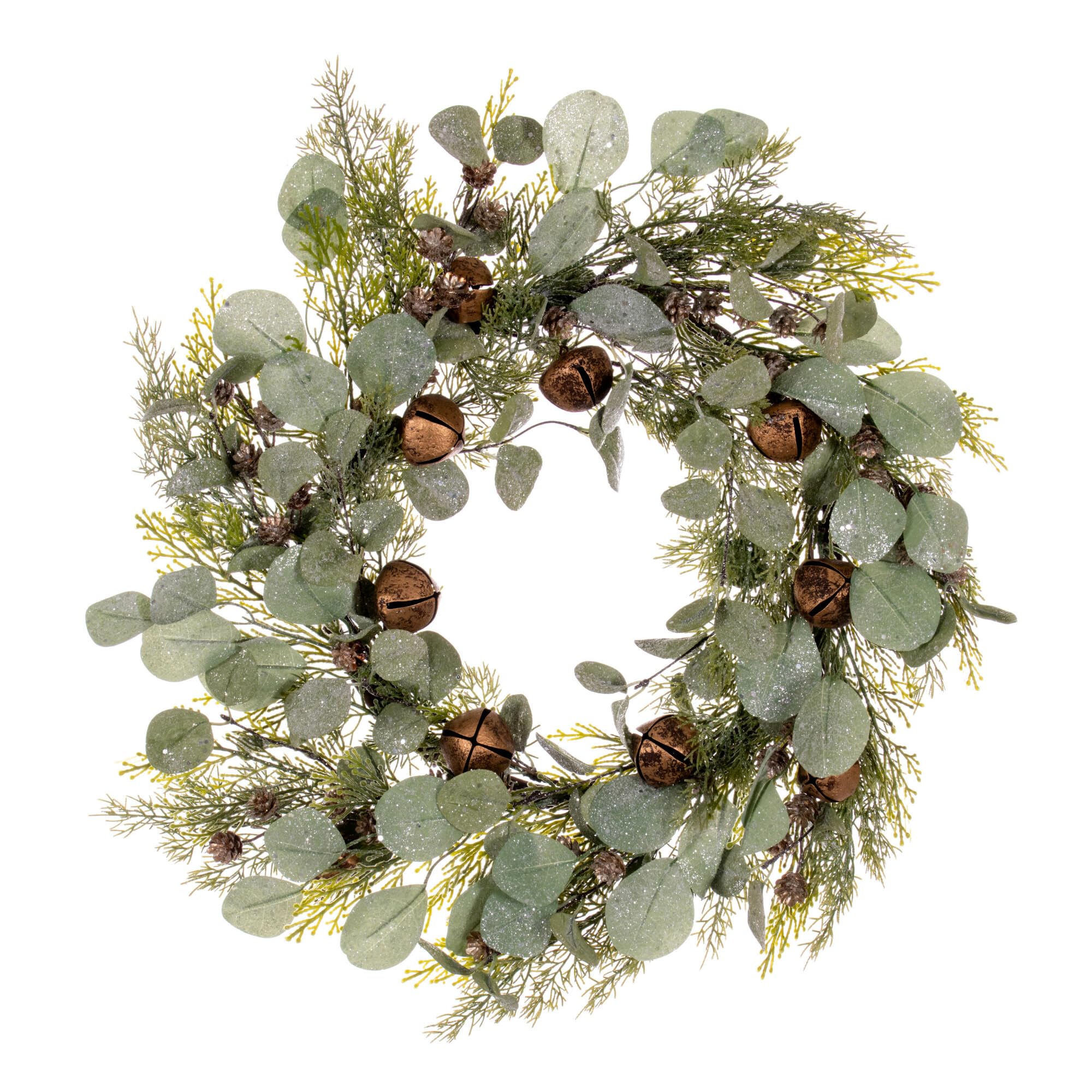 Corona Artificial Vickerman De Cedro Invernal De 22 Cm Con Accesorios