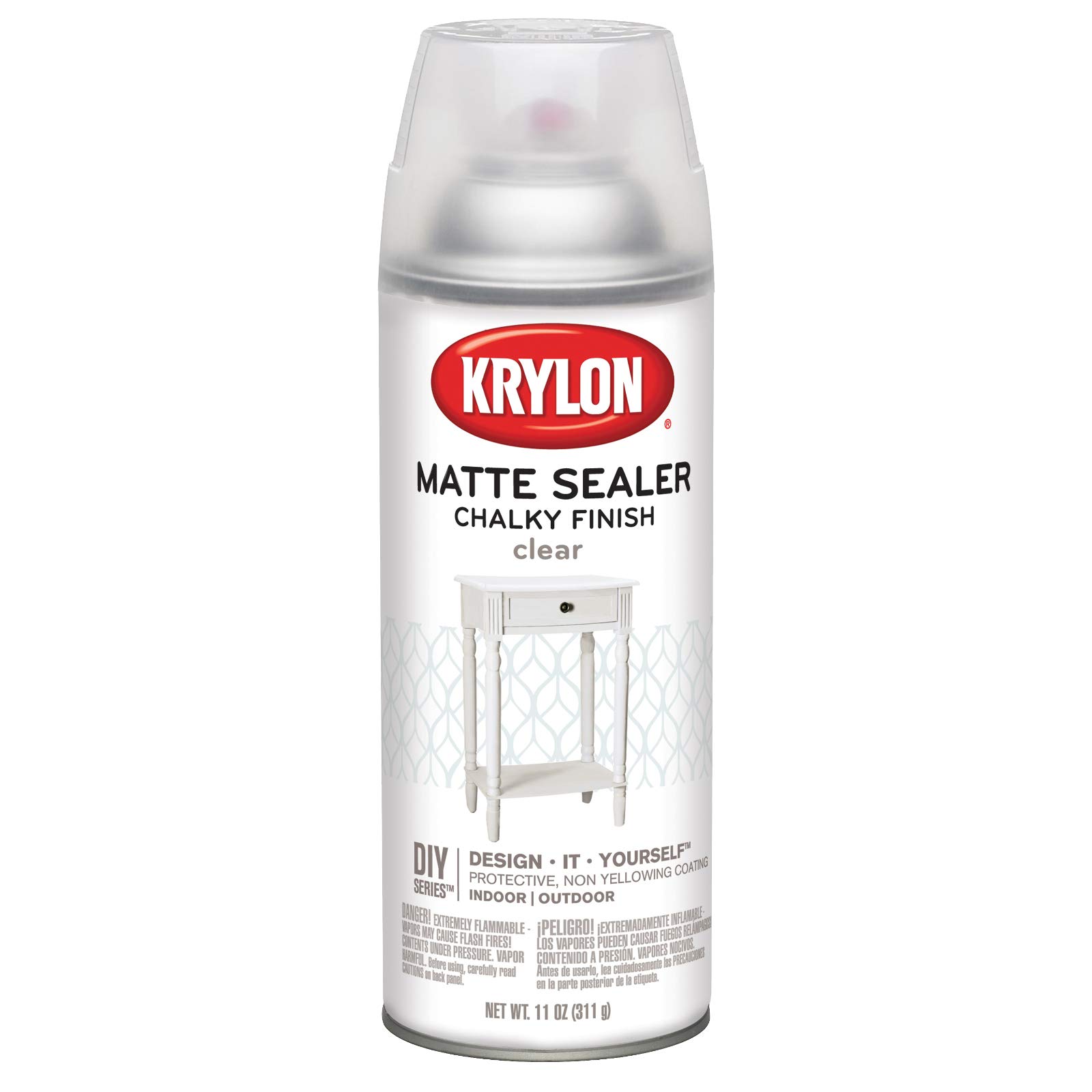 Spray De Pintura Krylon Acabado Tiza Mate Transparente 325 Ml