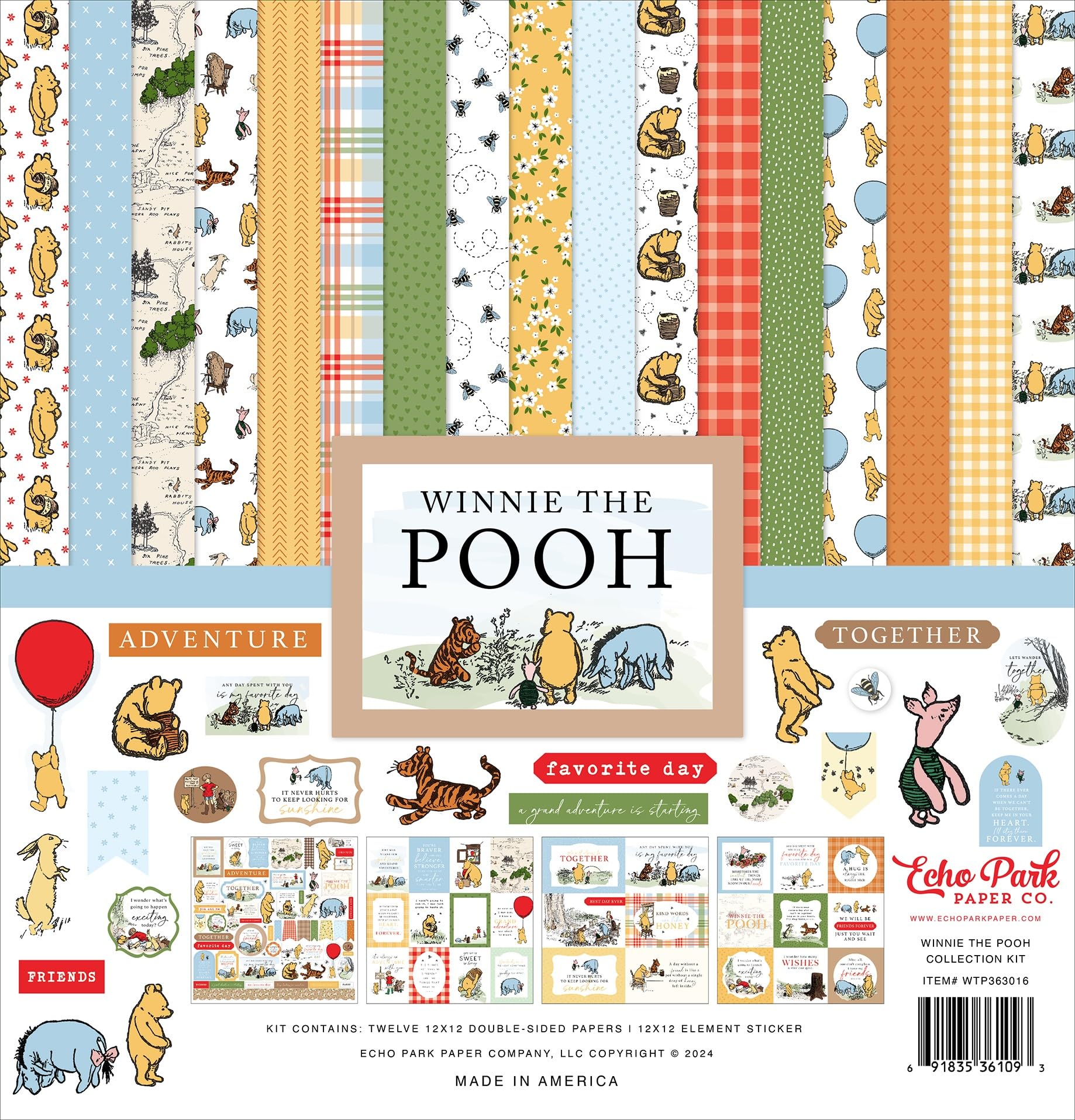 Kit De Papel Echo Park Paper Coleção Winnie The Pooh