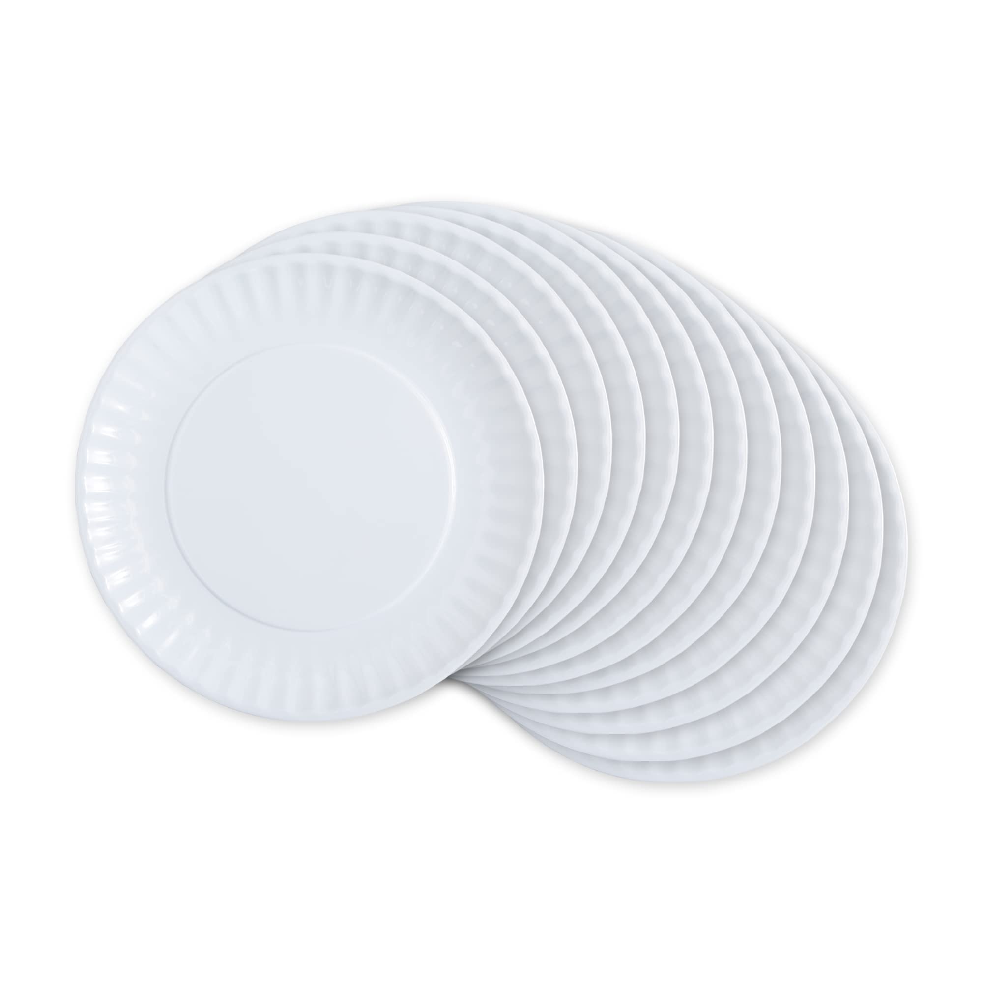 Platos De Picnic Casafoyer Dii De Melamina Blanca De 23 Cm (paquete De 12)