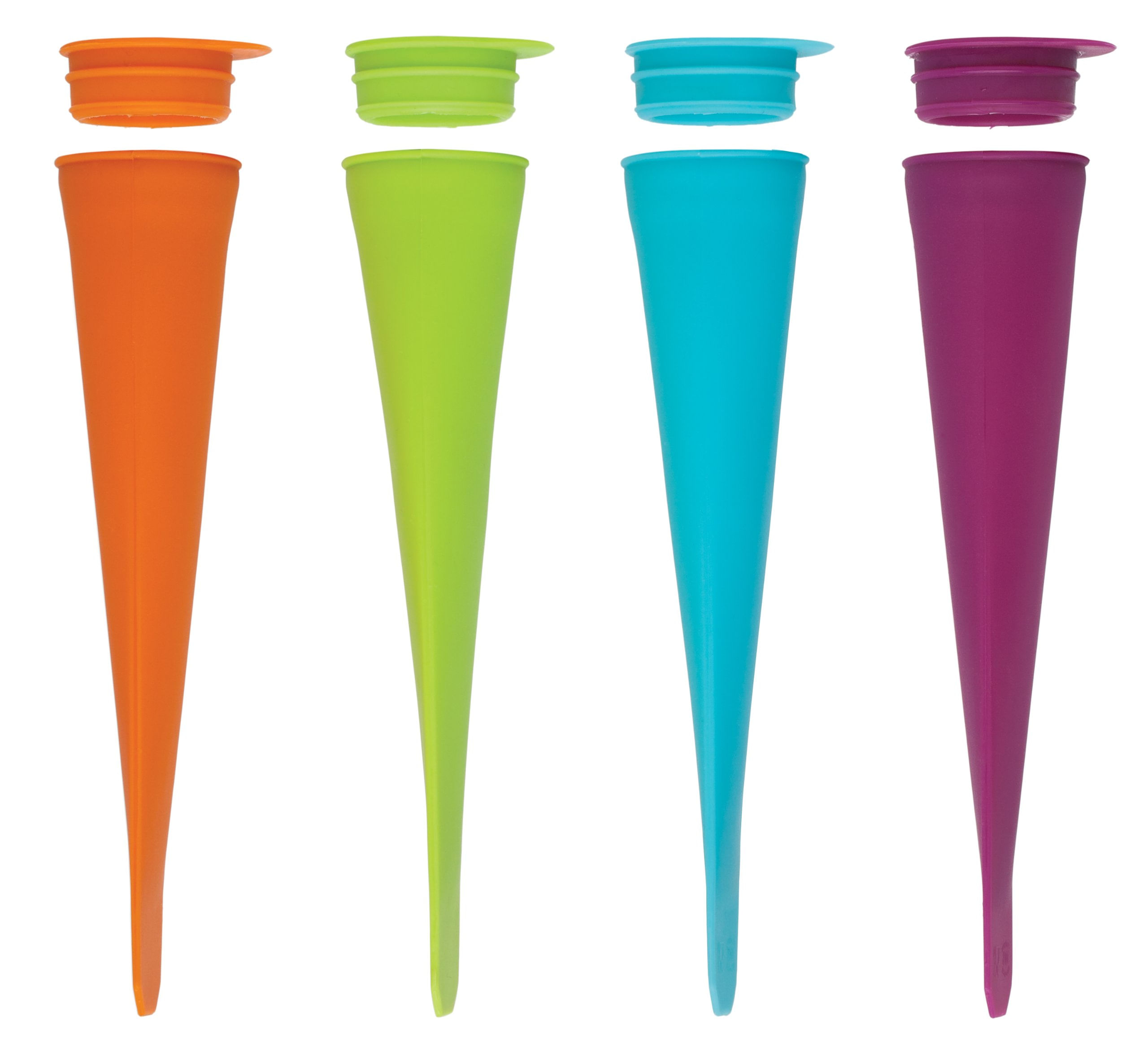 Conjunto De 4 Máquinas De Picolés Da Hic Kitchen - Silicone, 20 Cm