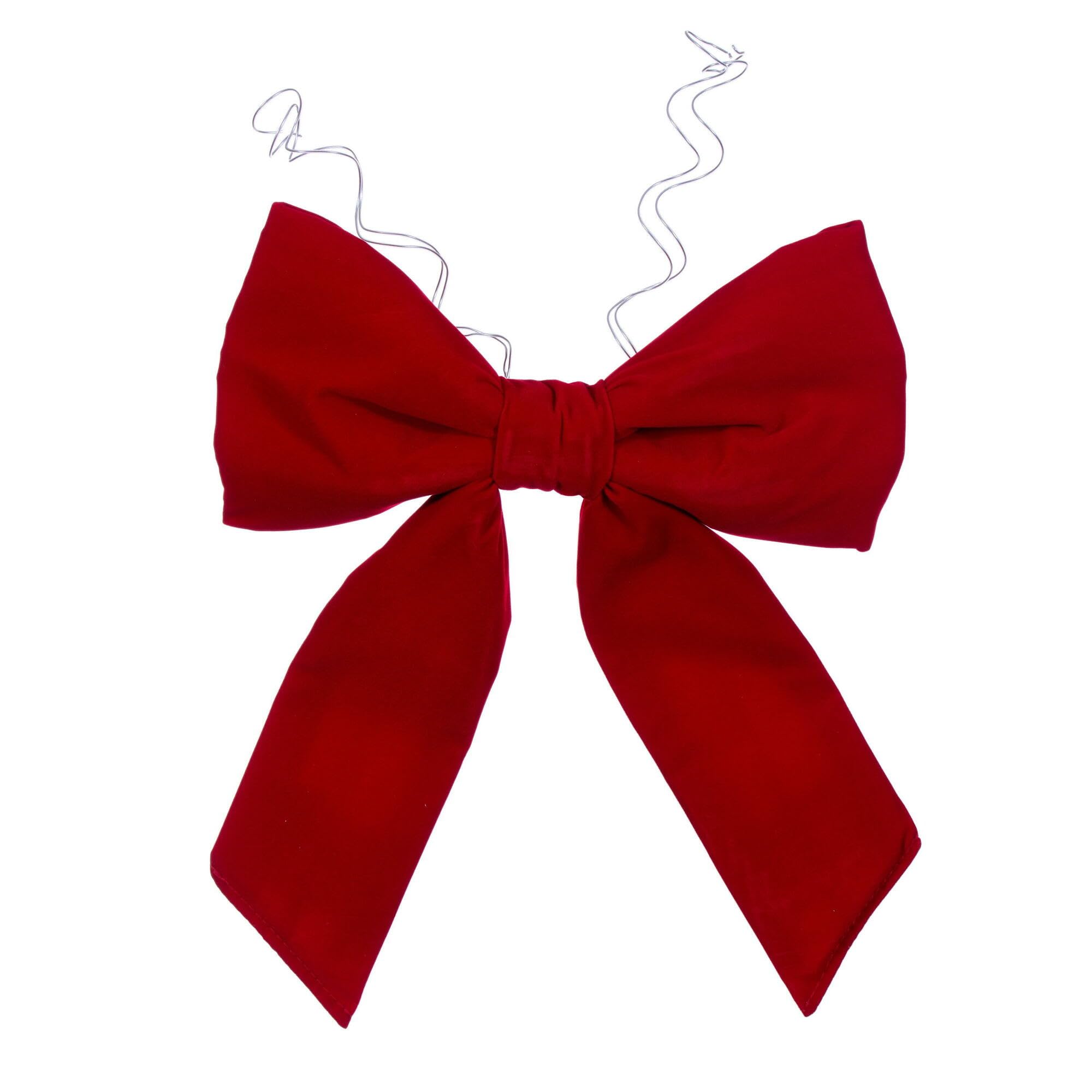 Lazo De Navidad Vickerman De Terciopelo Rojo 30 X 38 Cm Resistente A Uv