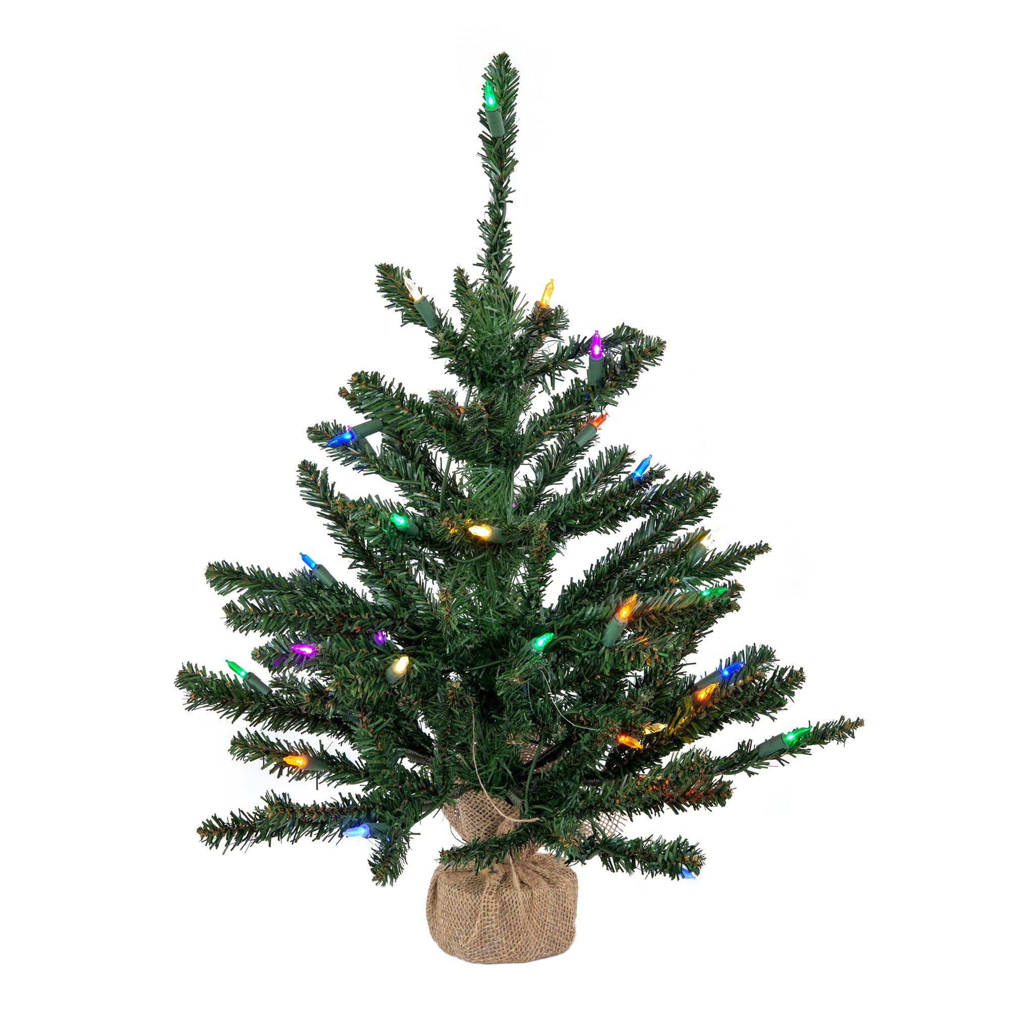 Árbol De Navidad Vickerman Anoka Pine 24 Cm Con 35 Luces Led