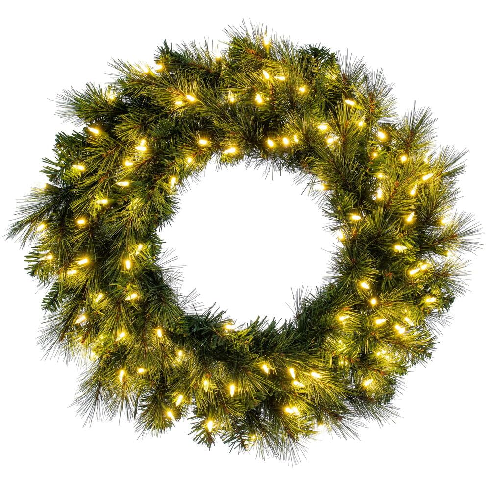 Corona Artificial Vickerman Brighton Pine 30 Cm Con Luces Led