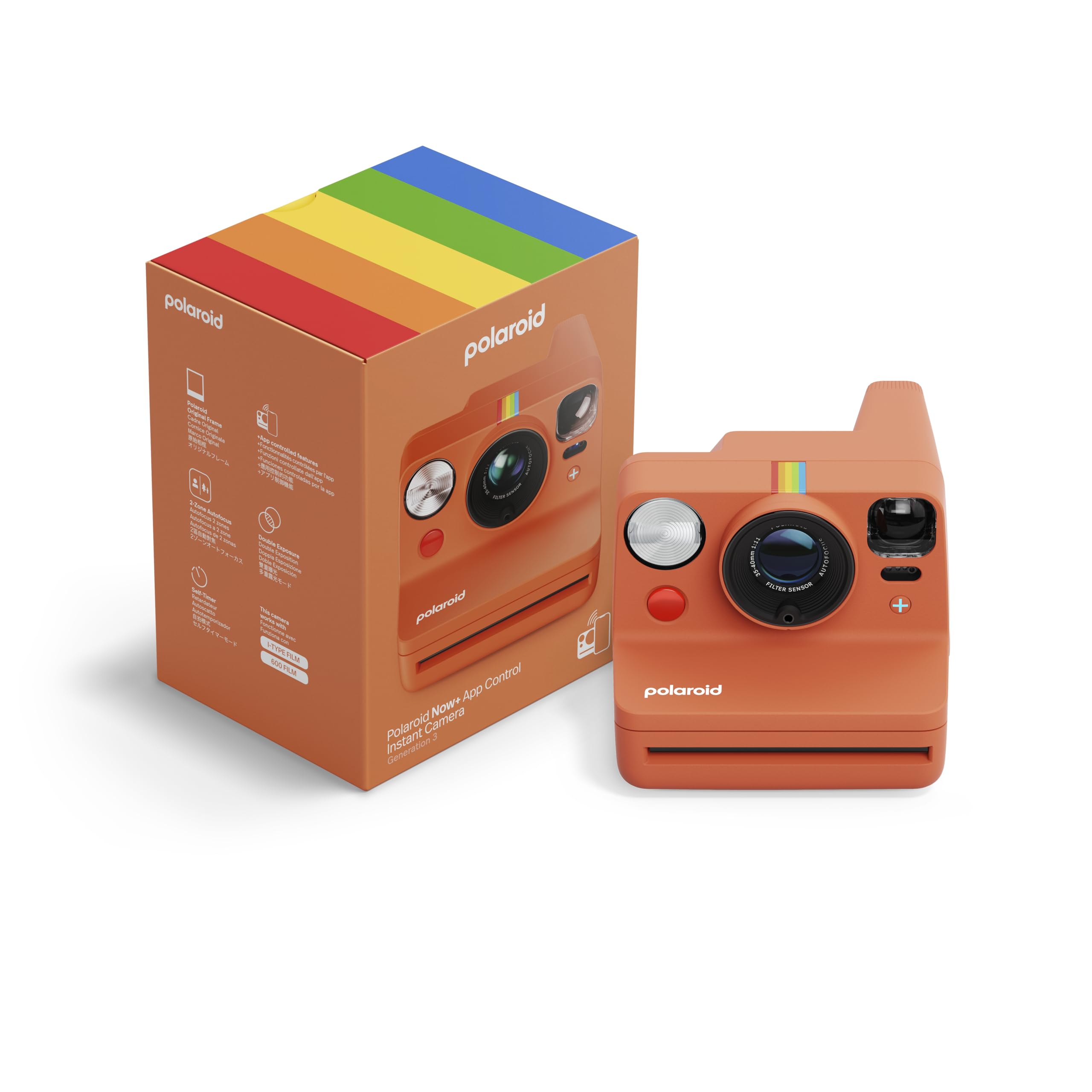 Câmera De Filme Instantâneo Polaroid Now+bluetooth Coral De 3ª Geração