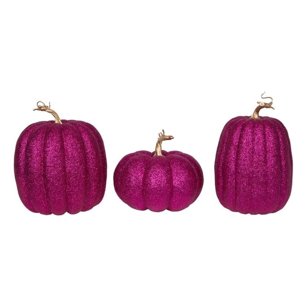 Juego De Calabazas Decorativas Vickerman Rosa Variadas 3 Piezas