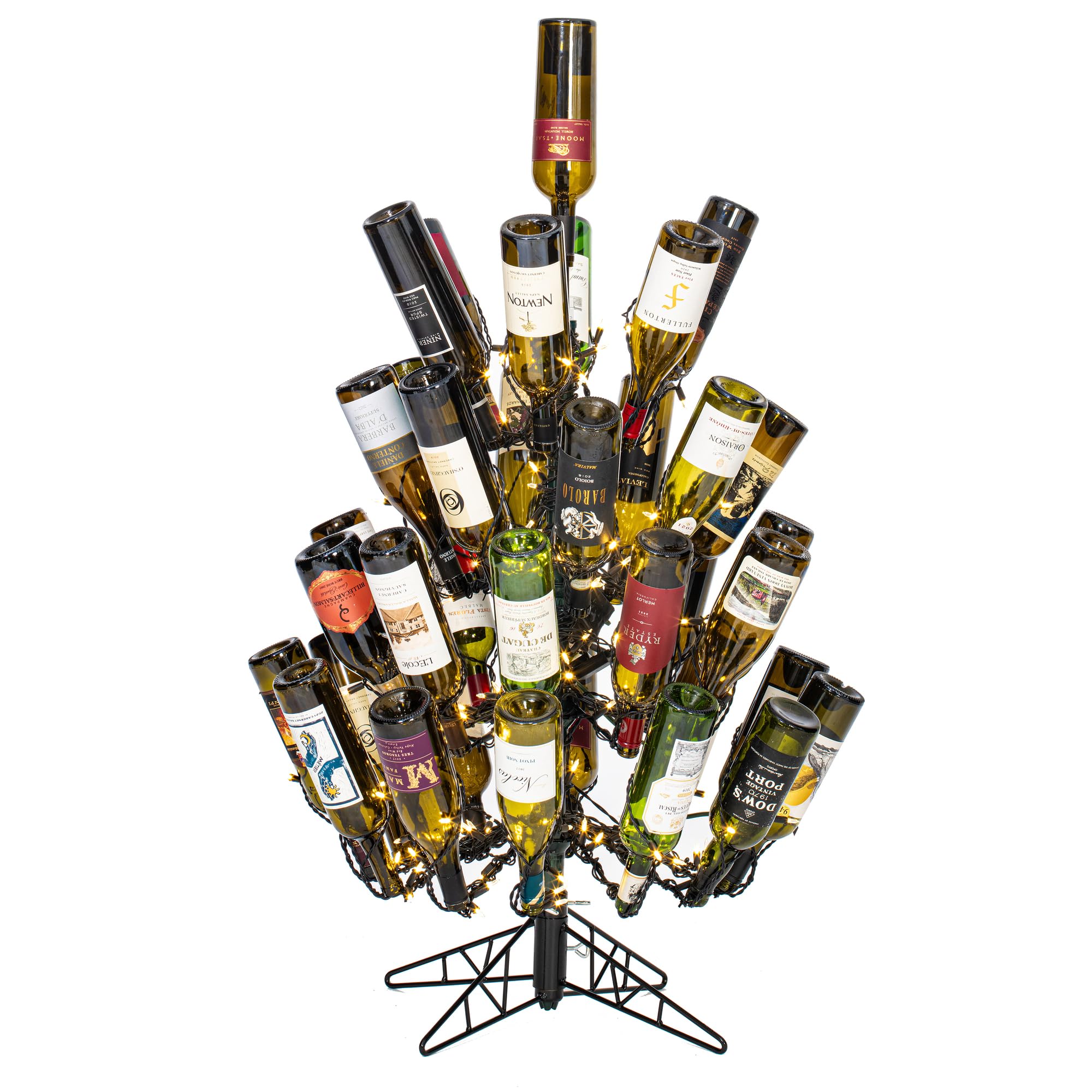 Árbol De Botellas De Vino Negro Vickerman Con 200 Luces, 1.2 M