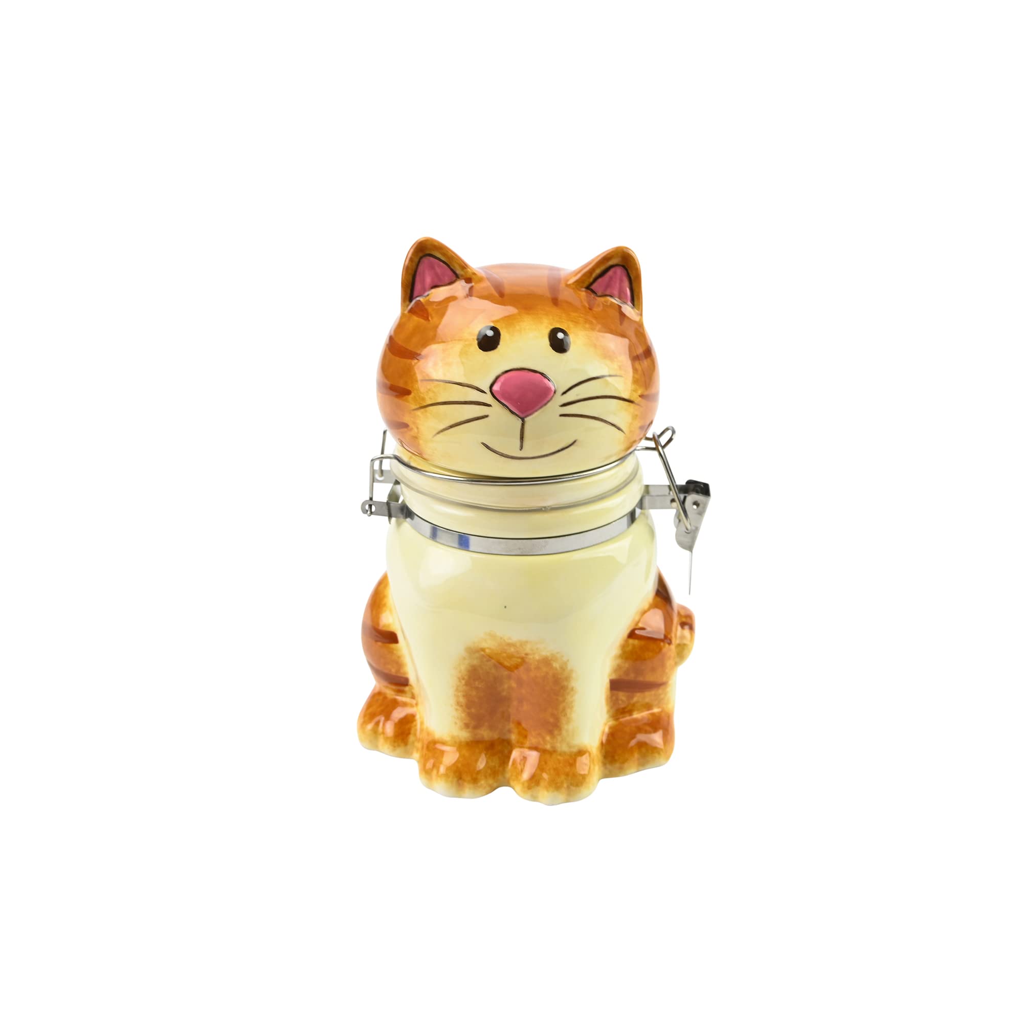 Recipiente De Armazenamento Boston Warehouse Hinged Jar Sitting Cat