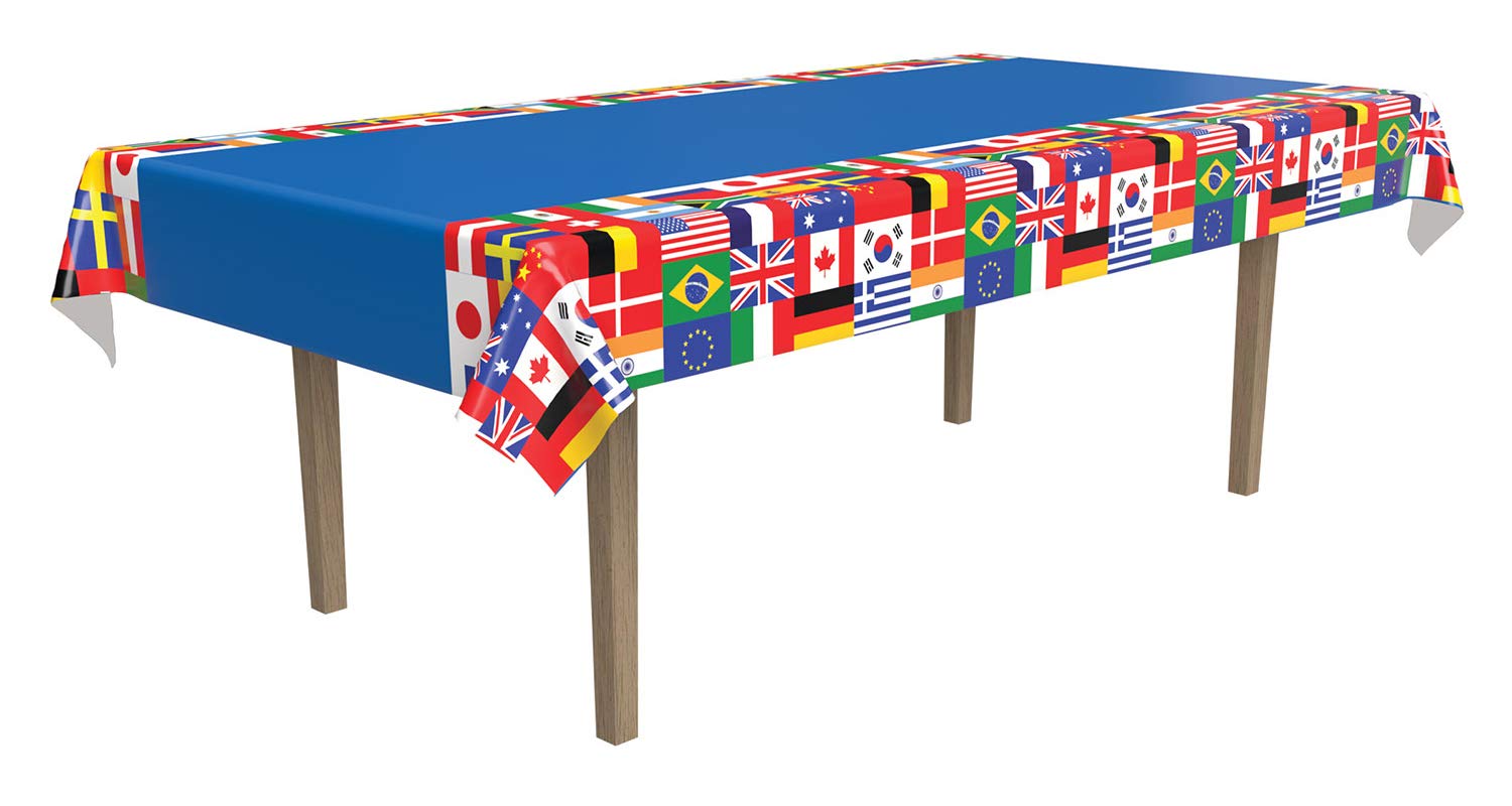 Toalha De Mesa Beistle International Flag Plastic 137x274cm