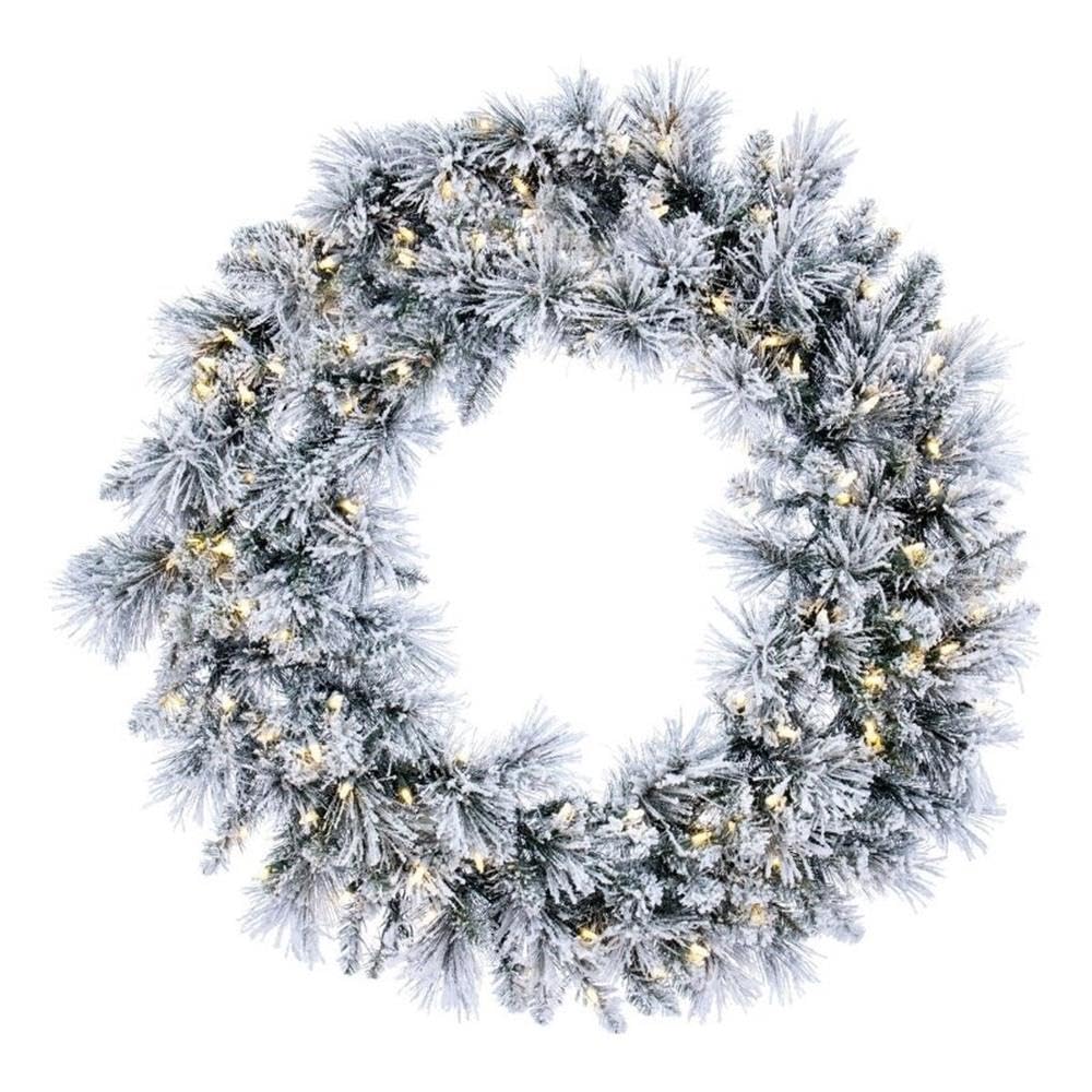 Corona Artificial Preiluminada Vickerman De Pino Jackson Nevado De 91 Cm