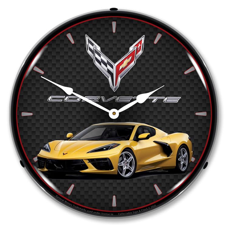 Reloj De Pared Coleccionable Y Cartel C8 Corvette