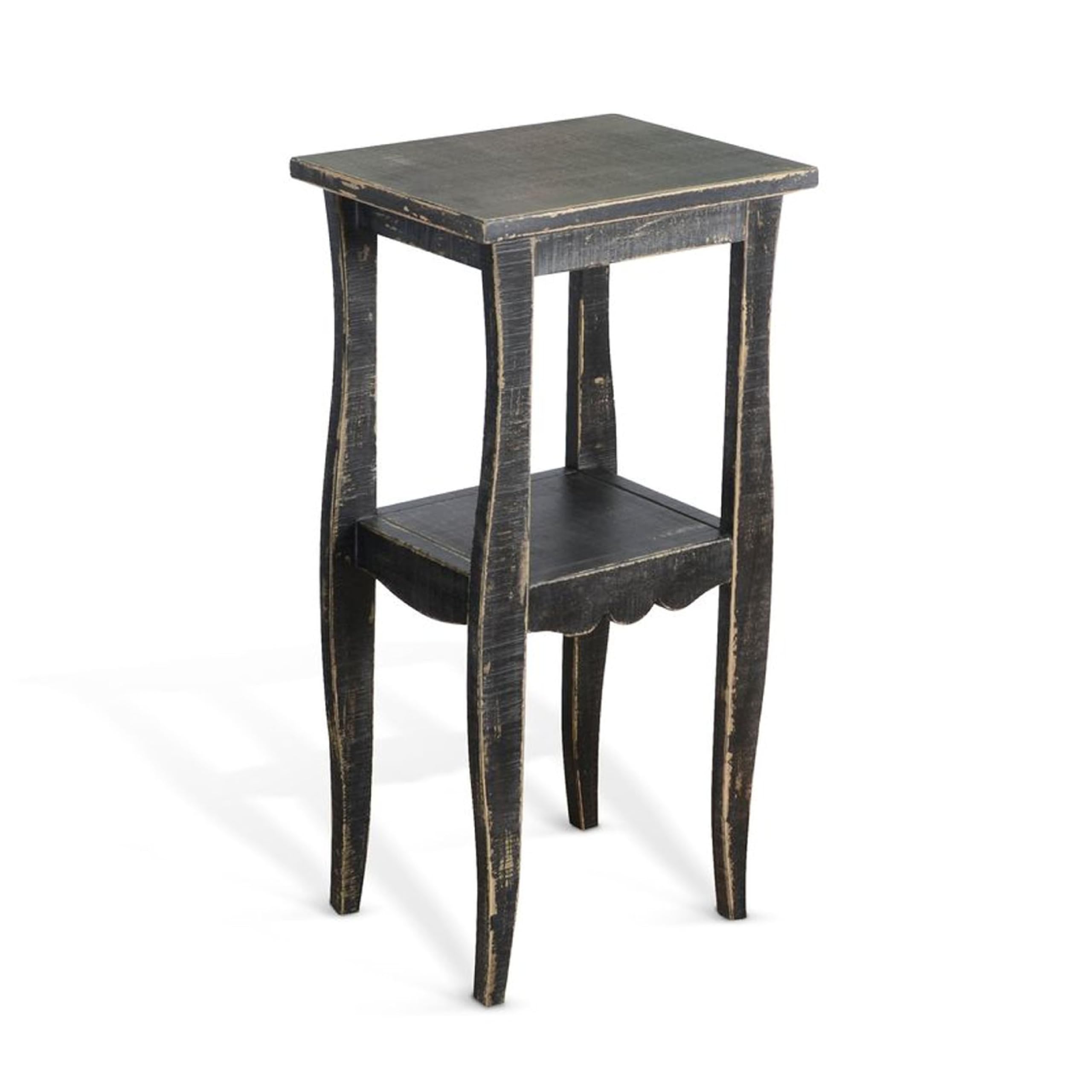 Mesa Auxiliar Lateral Benzara Zela Pequeña Madera De Caoba Negra