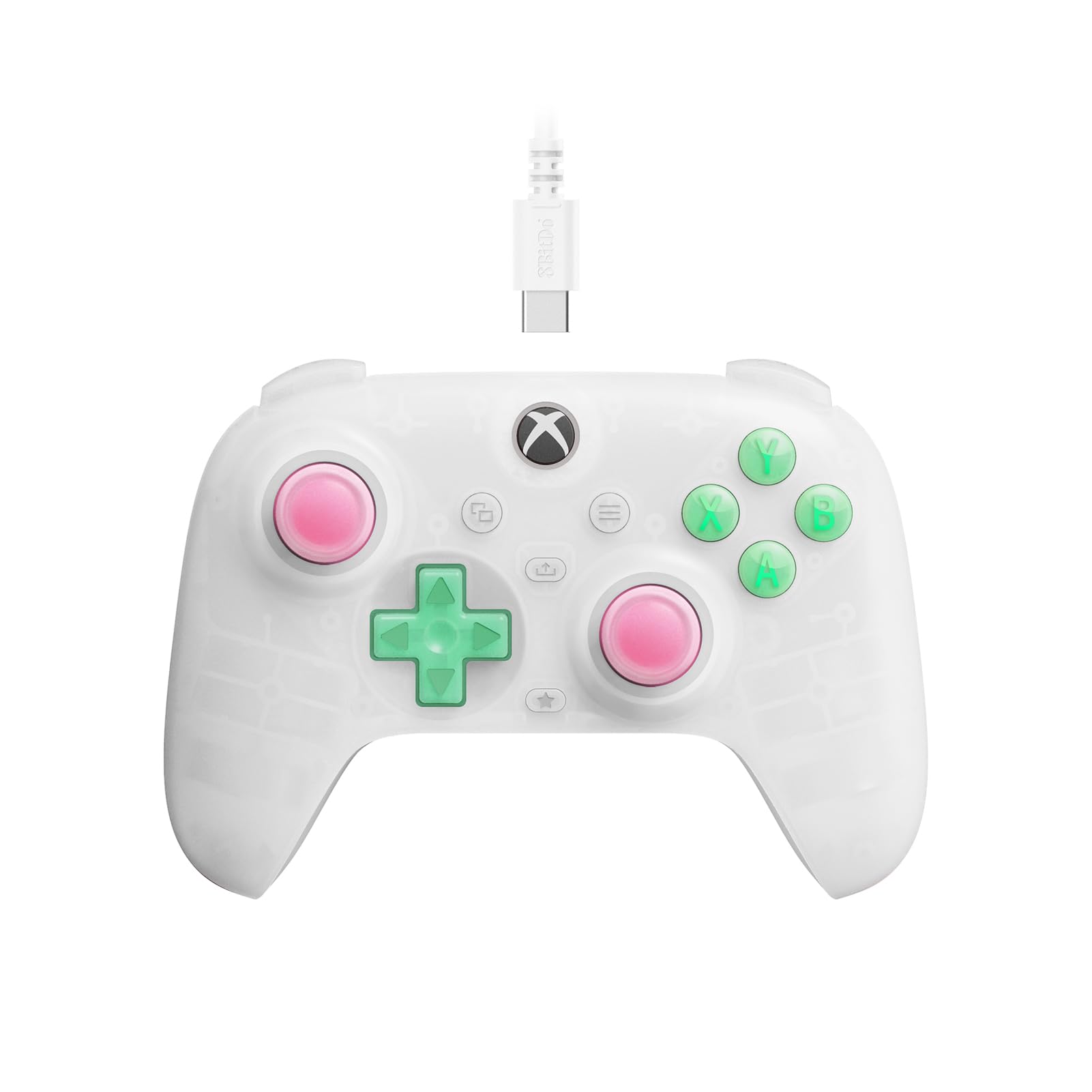 Controlador 8BitDo Ultimate Mini Com Fio Para Xbox - Branco Translúcido