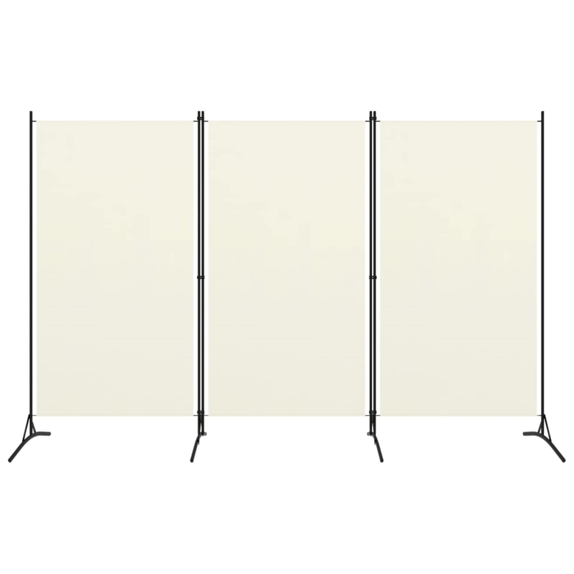 Biombo Casafoyer De 3 Paneles Color Blanco Crema 260x180 Cm