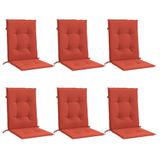 Set De 6 Cojines Para Silla Vidaxl En Poliéster Melange Rojo