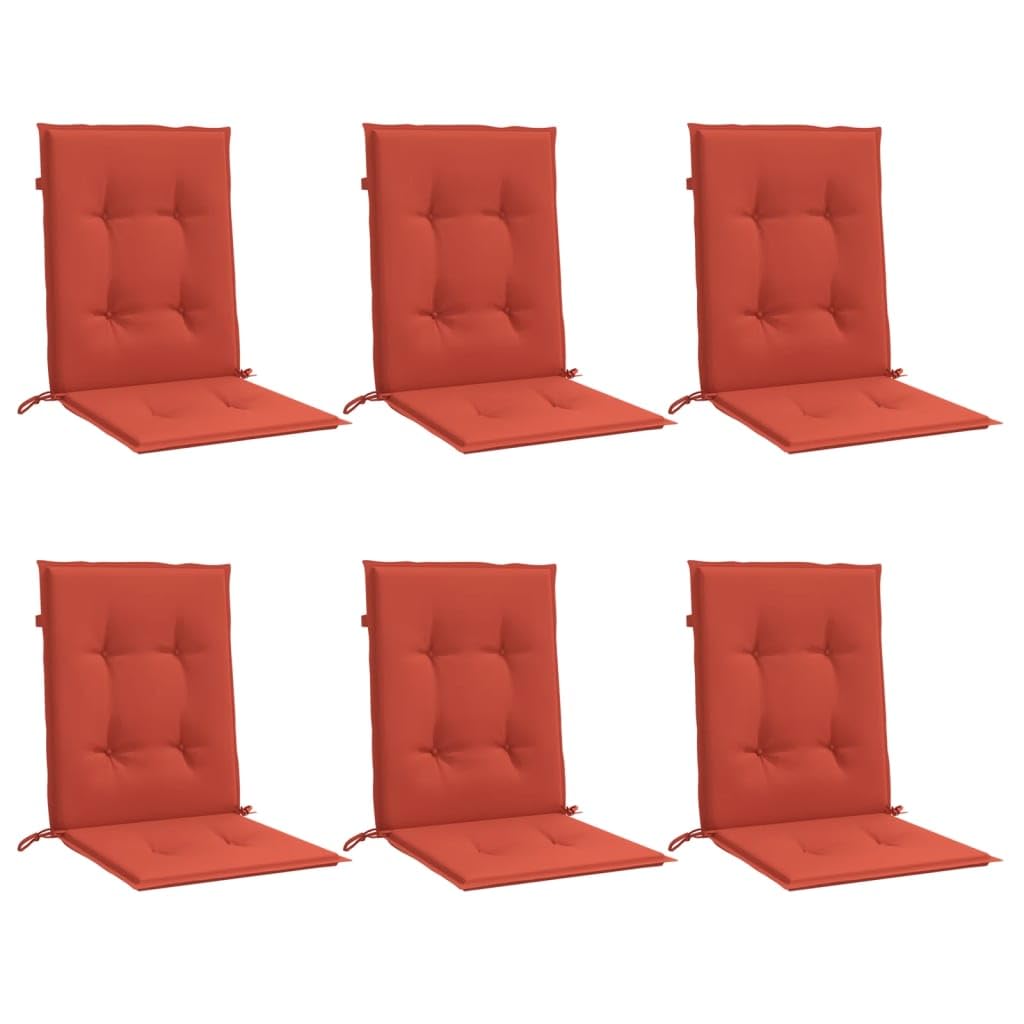 Set De 6 Cojines Para Silla Vidaxl En Poliéster Melange Rojo