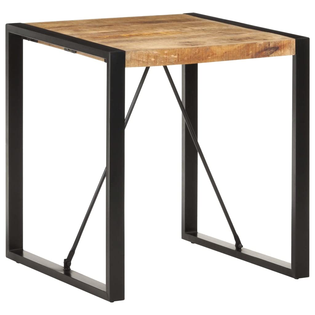 Mesa De Comedor Industrial Vidaxl De Madera Sólida De Mango Rústico 70x70 Cm