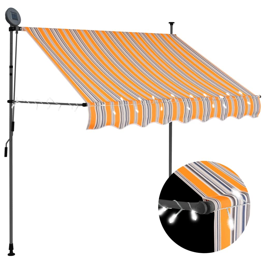 Toldo Retrátil Manual Casafoyer Con Led 200 Cm Amarillo/Azul