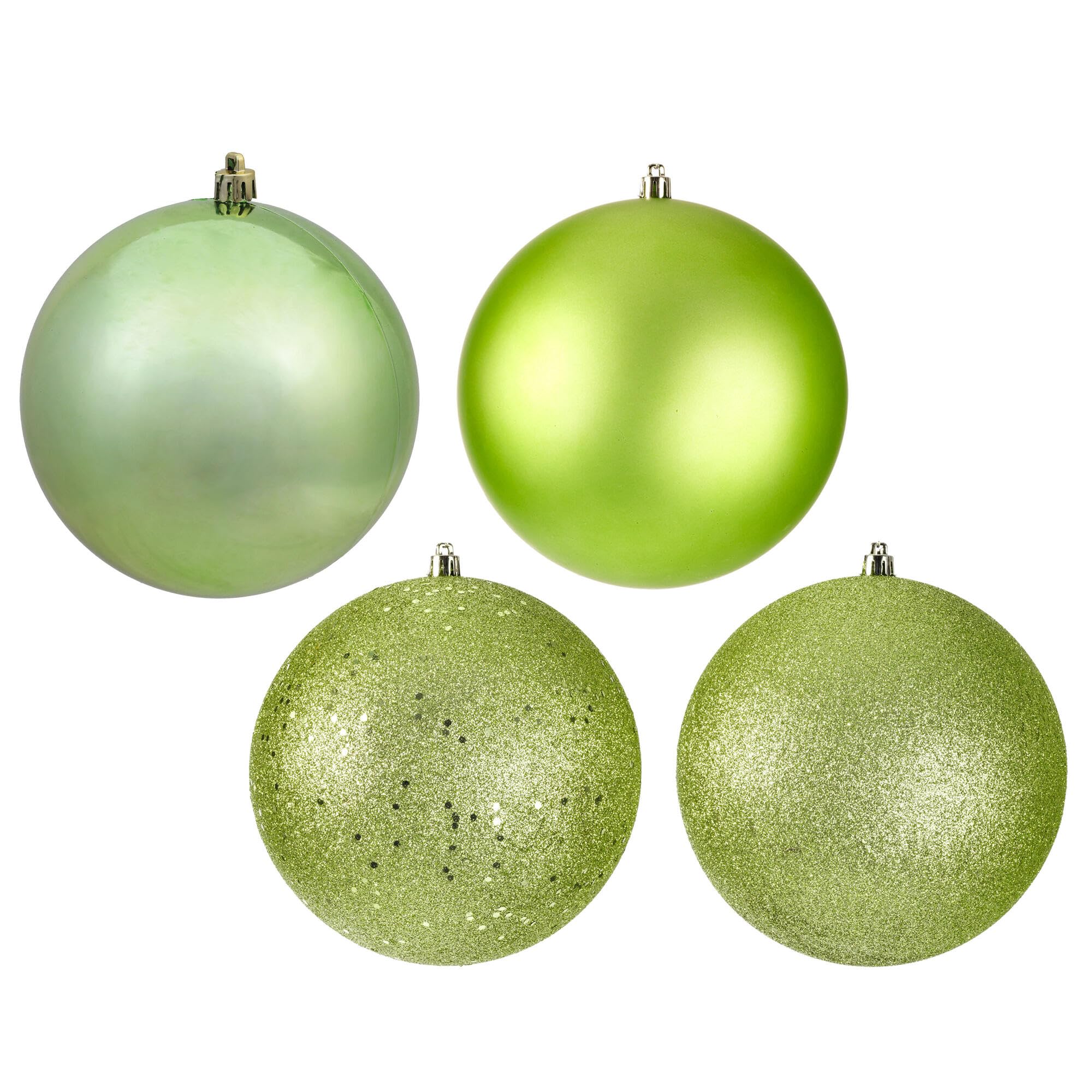 Set De Adornos Vickerman 6" Celadón Con 4 Acabados, 4 Por Caja