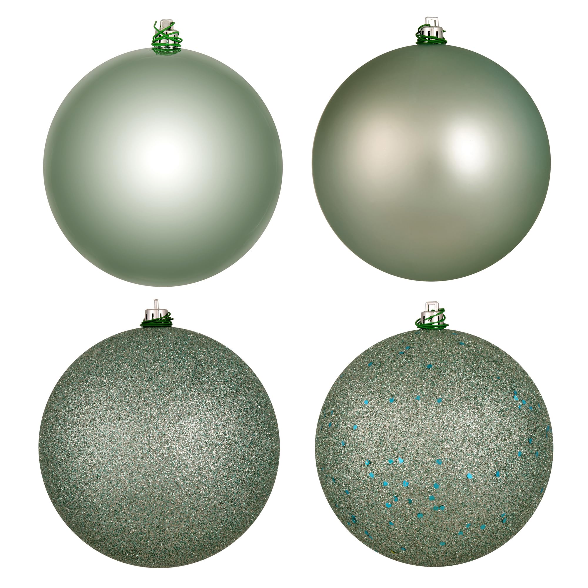 Set De Adornos Vickerman Frosty Mint 8 Cm 4 Acabados Bola X4