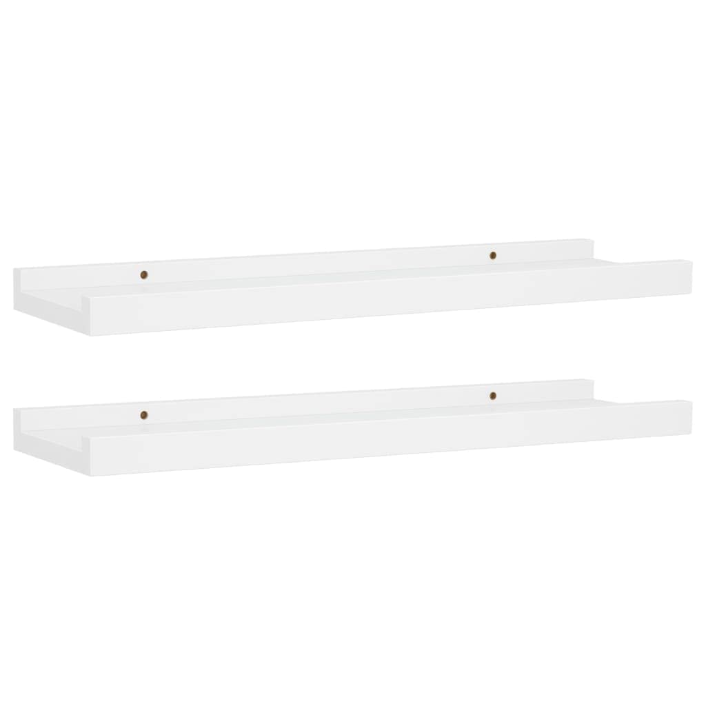 Prateleiras De Borda De Moldura Montadas Na Parede Casafoyer White 40x9x3cm Mdf 2 Unidades