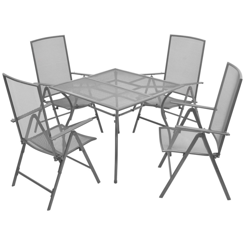 Juego De Comedor Para Patio Casafoyer De Acero Antracita De 5 Piezas