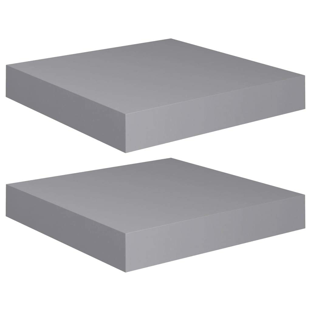 Set De 2 Estantes Flotantes De Pared Vidaxl Moderno En Forma De Panal Color Gris