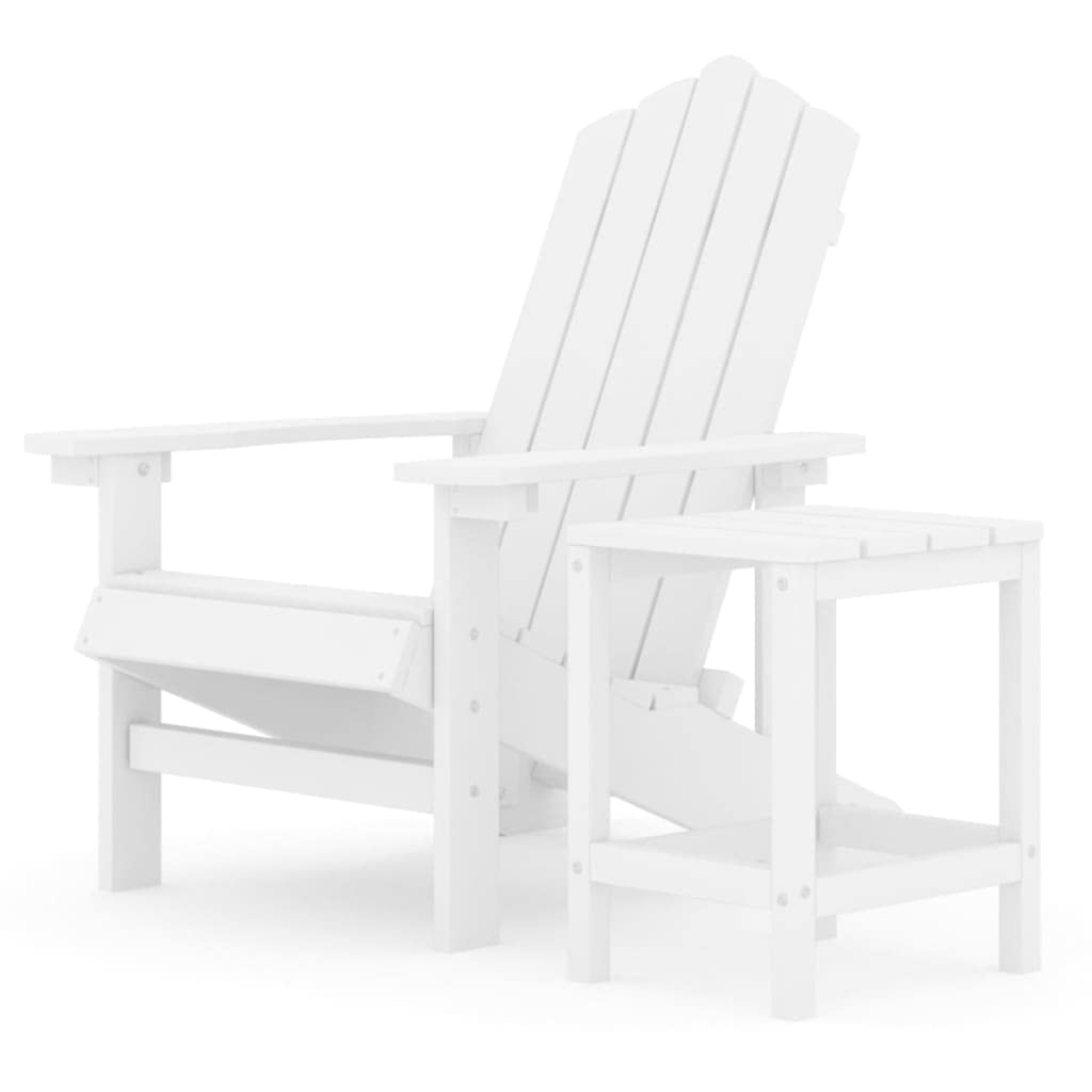 Set De Silla Adirondack Para Jardín Y Terraza Vidaxl En Hdpe Blanco