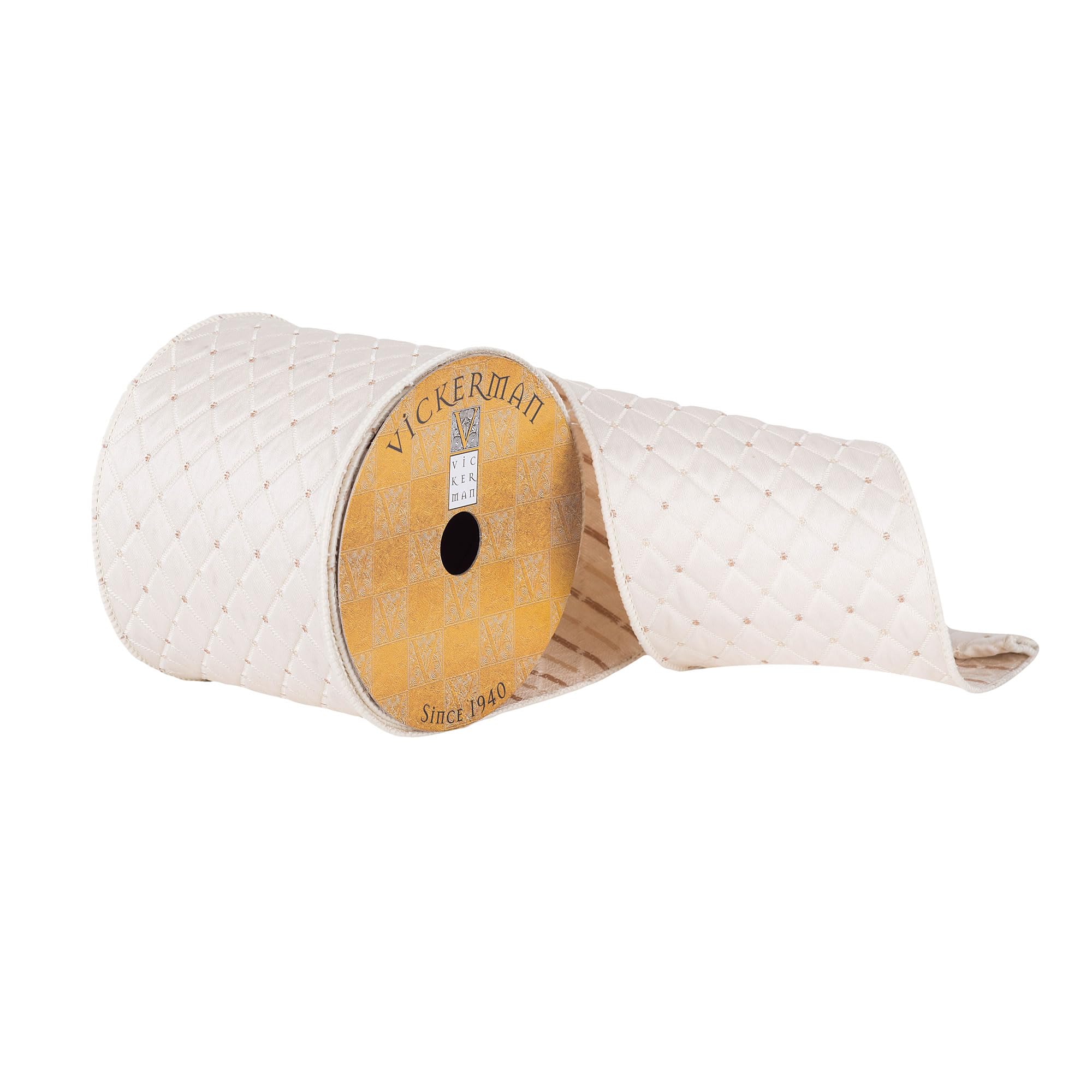 Cinta Champagne Vickerman 10 Yardas X 10 Cm De Ancho