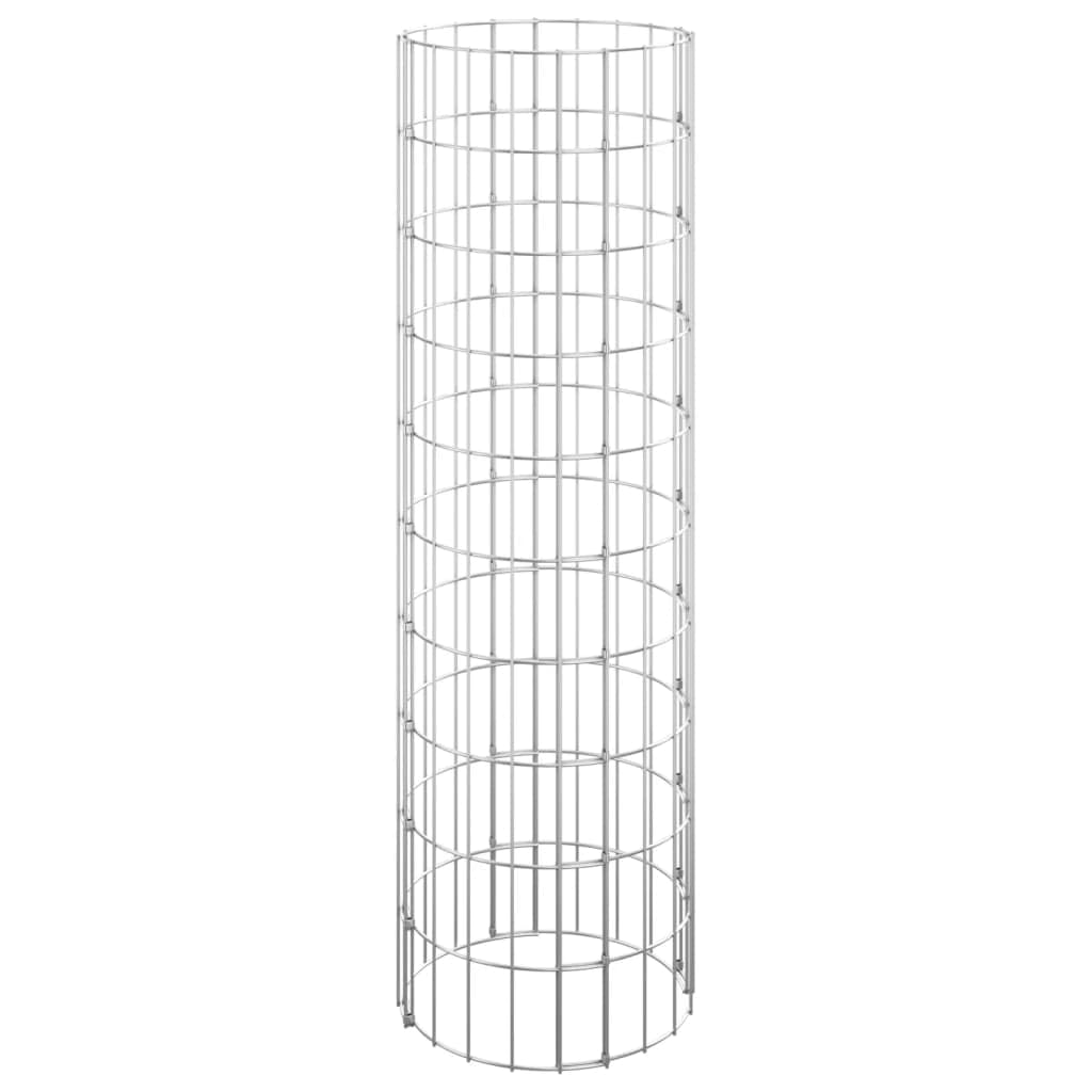 Palo De Gavión Circular Casafoyer De Acero Galvanizado 30x100 Cm