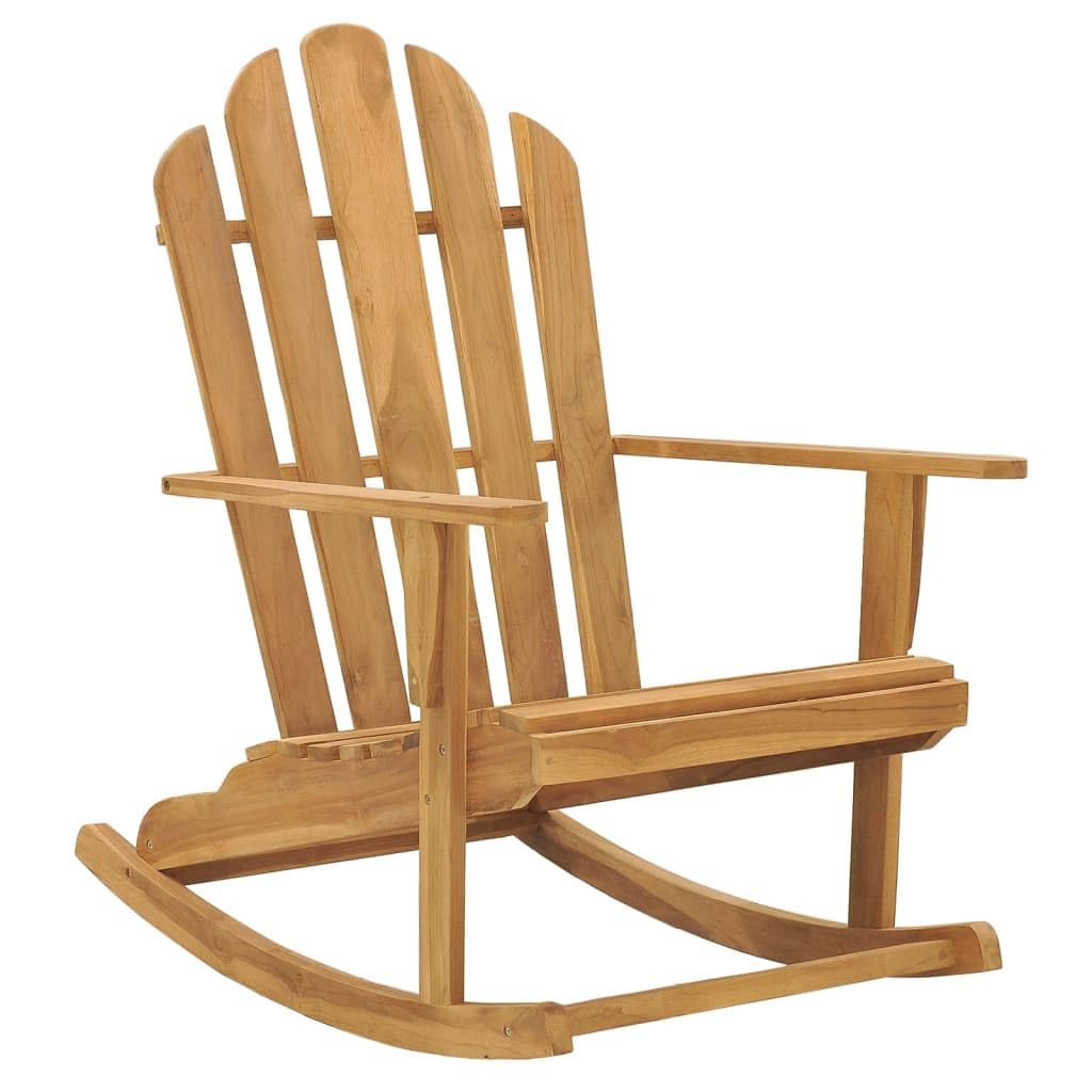 Silla Mecedora De Madera Maciza De Teca Vidaxl Adirondack Para Exterior