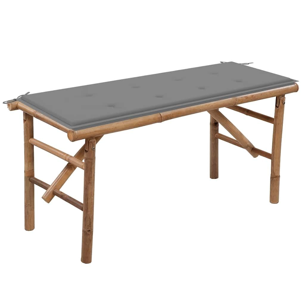 Banco De Jardín Plegable Casafoyer De Bambú Con Cojín Impermeable