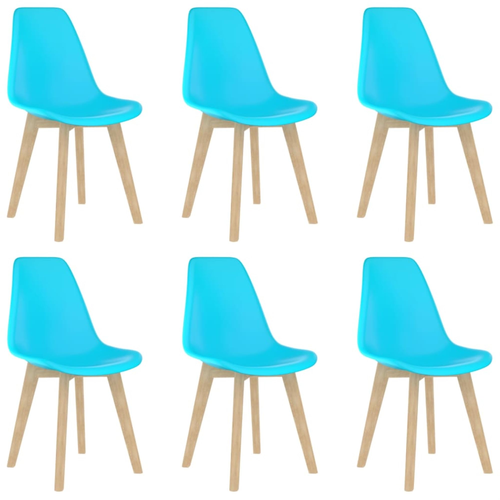 Sillas De Comedor Casafoyer De Plástico Azul, Juego De 6